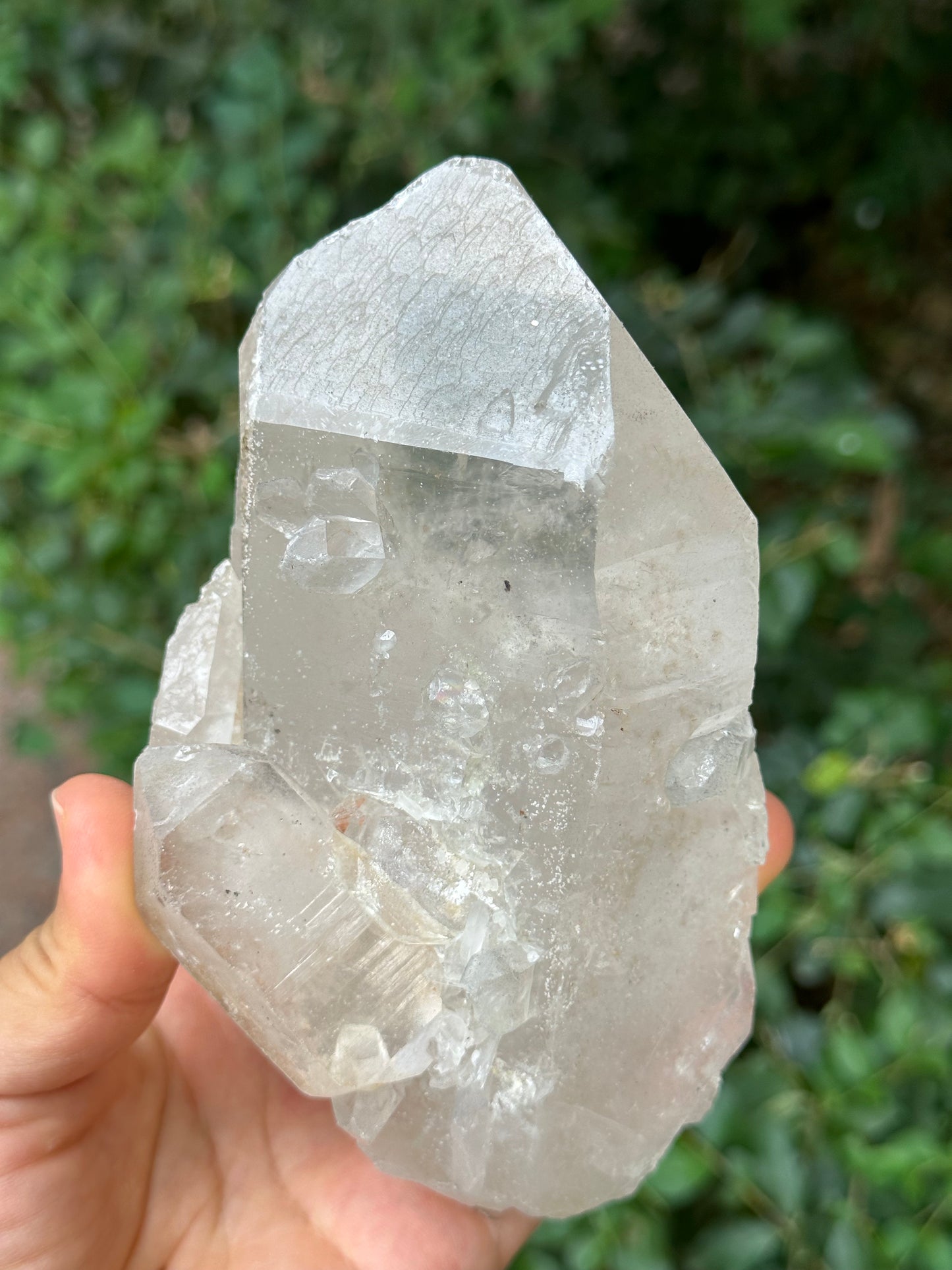 Rare Natural Himalayan Double Terminated Record-keeper Quartz Penetrator Crystal Ice Clear Crystal Quartz Point -140*80*72 mm 731 g