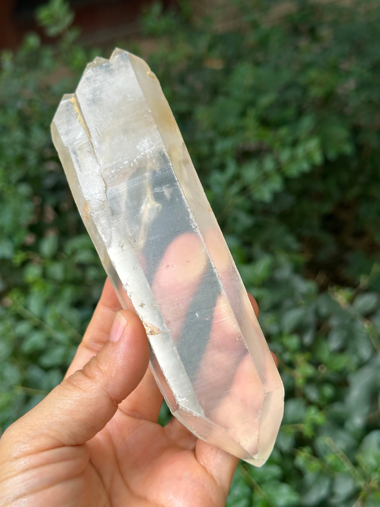 290 g Clear Double Terminated Quartz Crystal Point with Floating Crystals