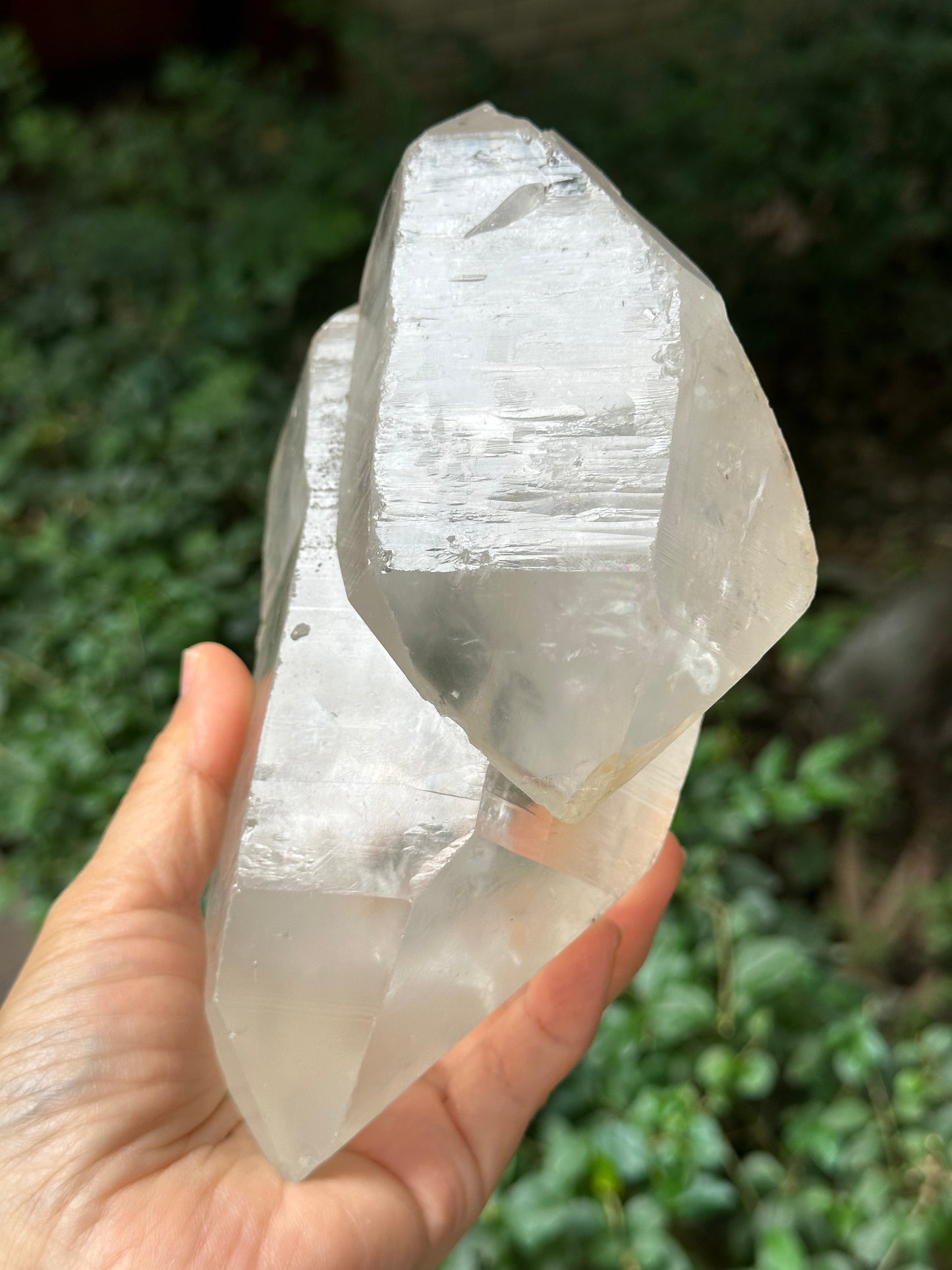 4 lbs Lrage Double Terminated Tantric Twins Record-keeper Quartz Crystal/Energy Crystal Healing/Rainbow Quartz Collection Specimen-1800 g