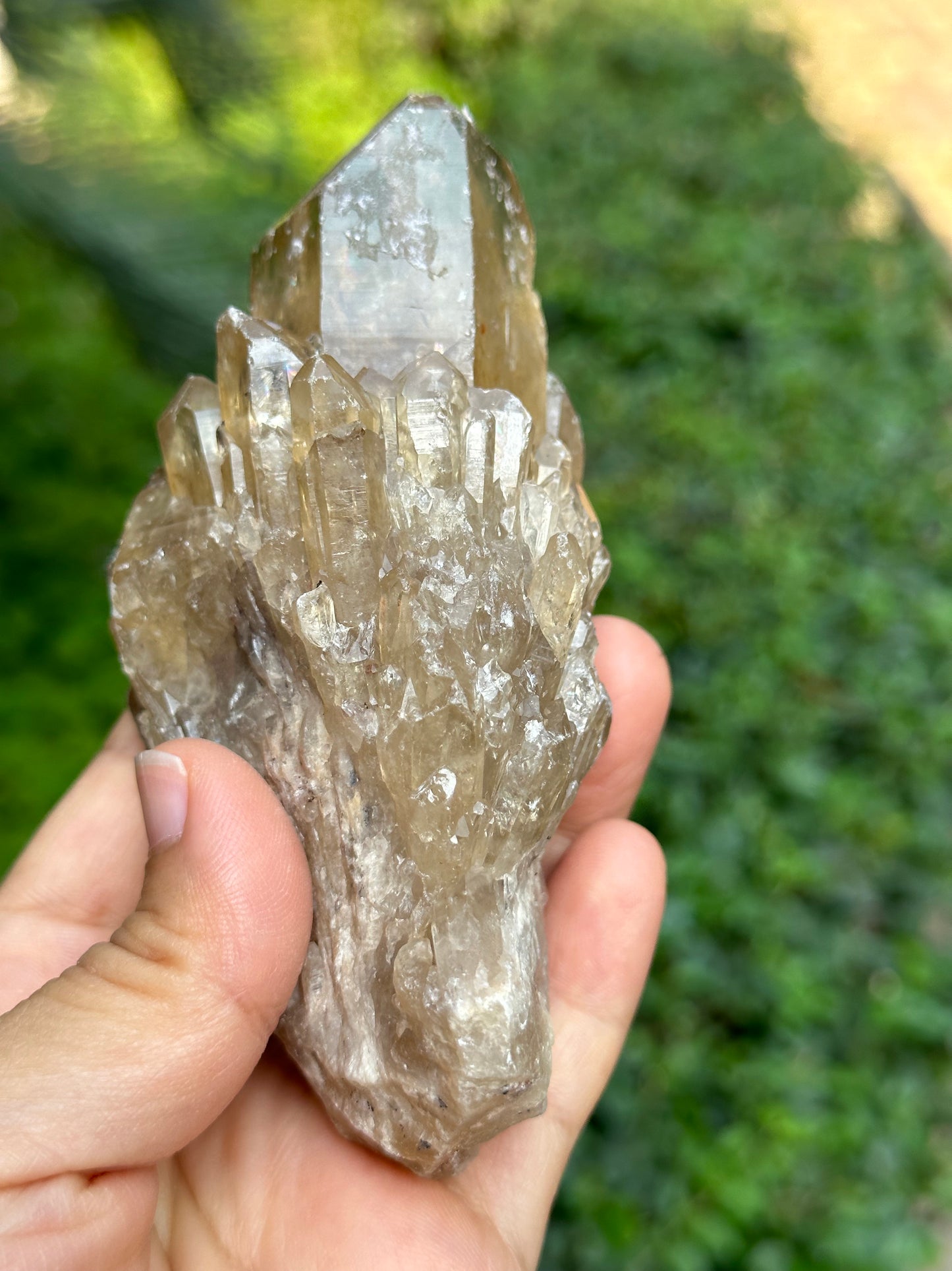 Natural Castle Citrine Quartz Crystal Cluster Point/Citrine Abundance Crystal Tower/Soulmate Twin Quartz Crystal-115*56*45 mm 279 g