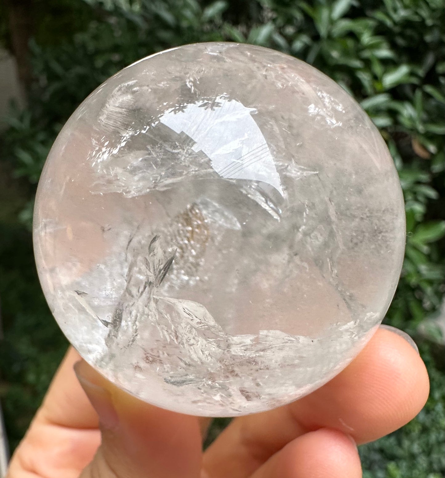 2" Rare Large Clear Inner Child Crystal Grow Inside Quartz Crystal Sphere/Inner Crystals Included in Clear Quartz Ball/Energy Quartz-50 mm