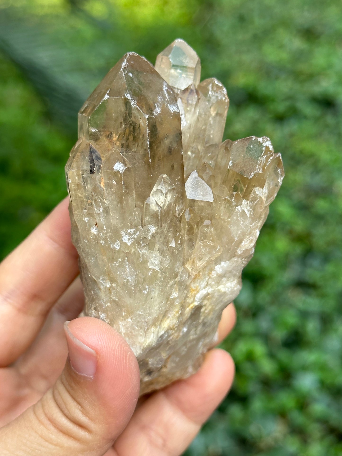 Natural Rainbow Castle Citrine  Quartz Crystal Cluster Point/Citrine Abundance Crystal Tower/Soulmate Twin Quartz Crystal-98*43*45 mm 215 g