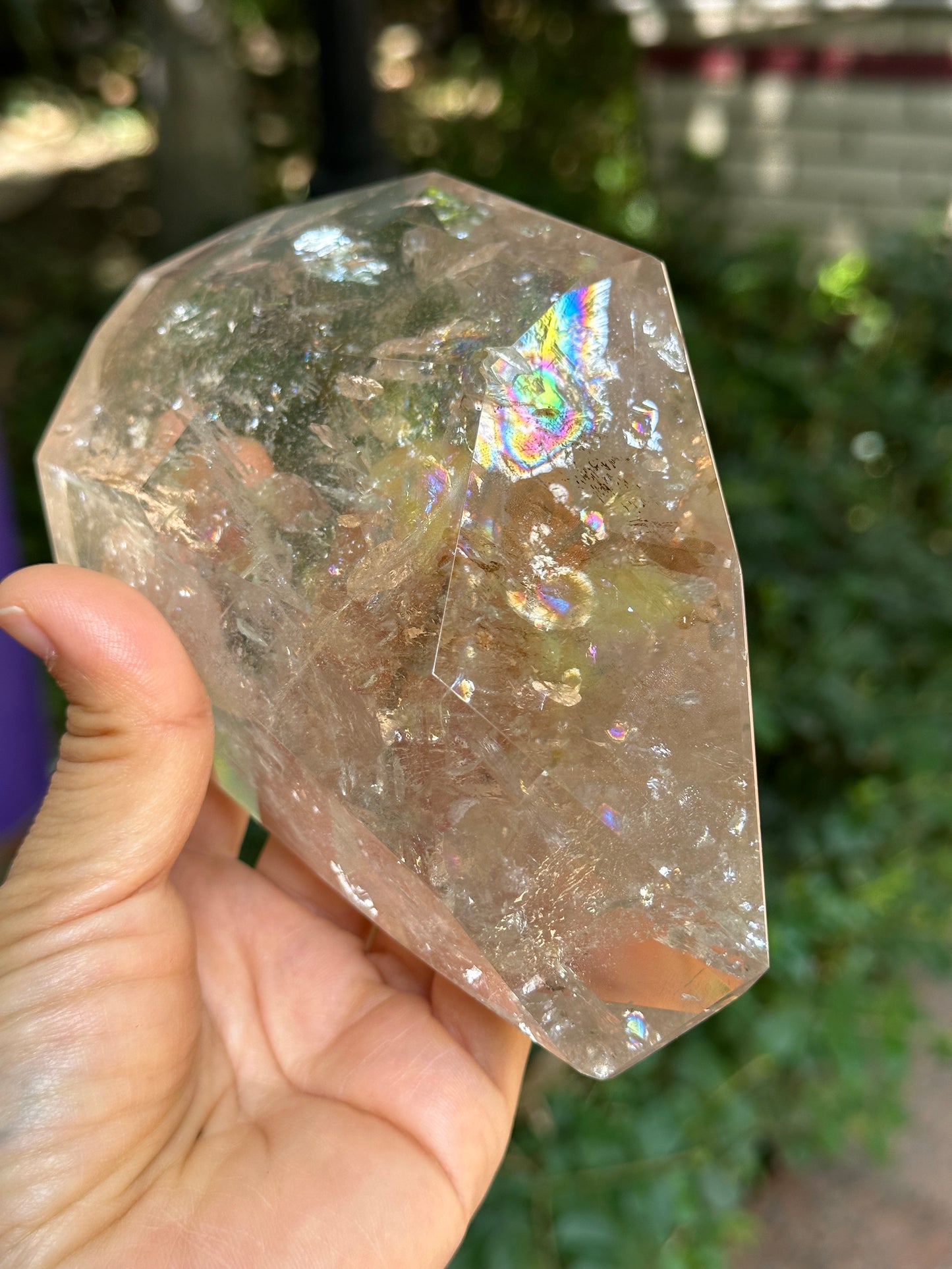 Rainbow Satyaloka Clear Azeztulite Smokey Quartz Crystal Chunk-Polished Himalayan Quartz/Special gift/Meditation Stone/Synergy 12 Stone-620g