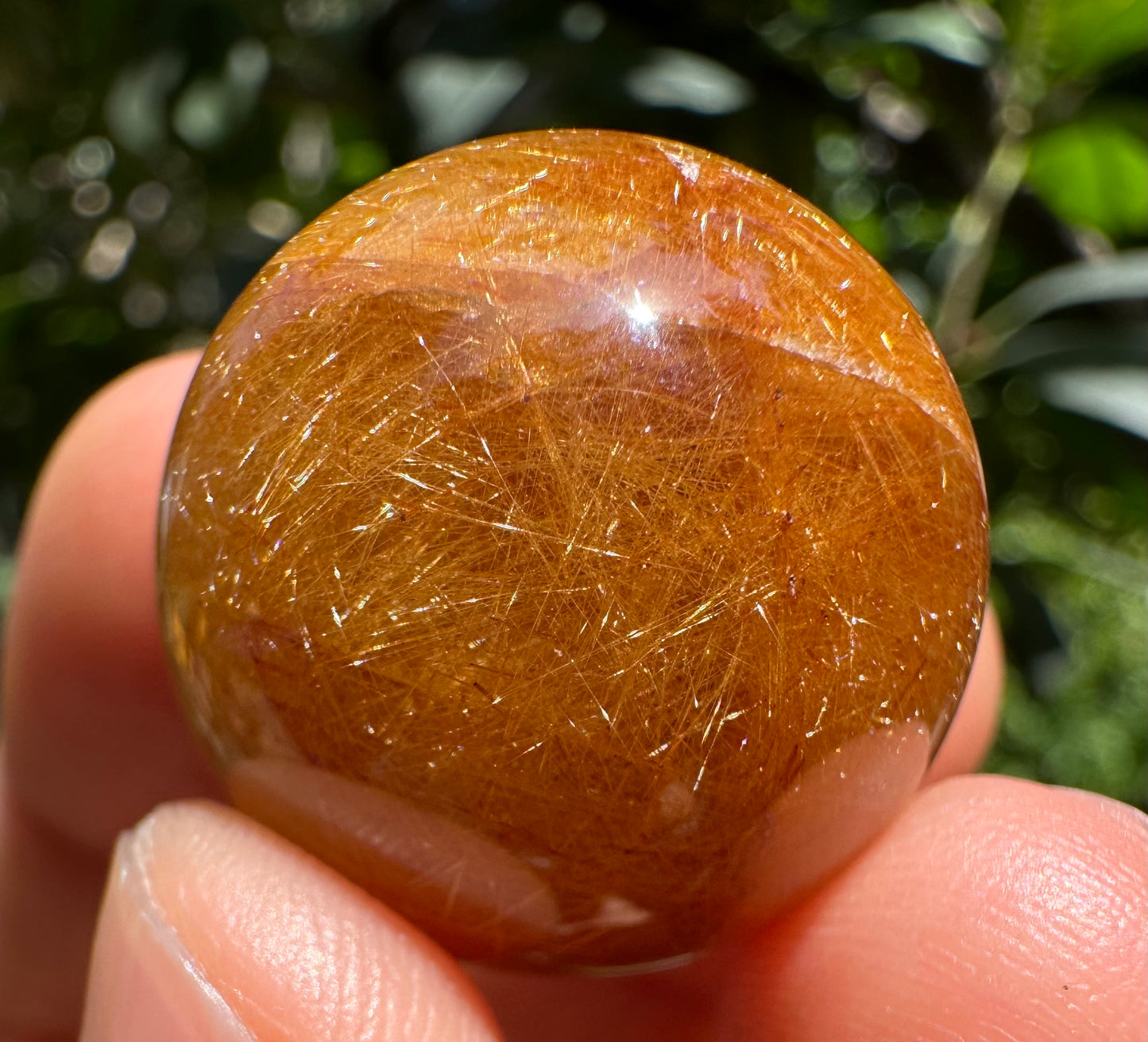 Shining Clear Golden Rutilated Quartz Sphere/Rutile Quartz sphere/Multi-inclusions Gold Needles included Crystal Ball/Special gift-23 mm