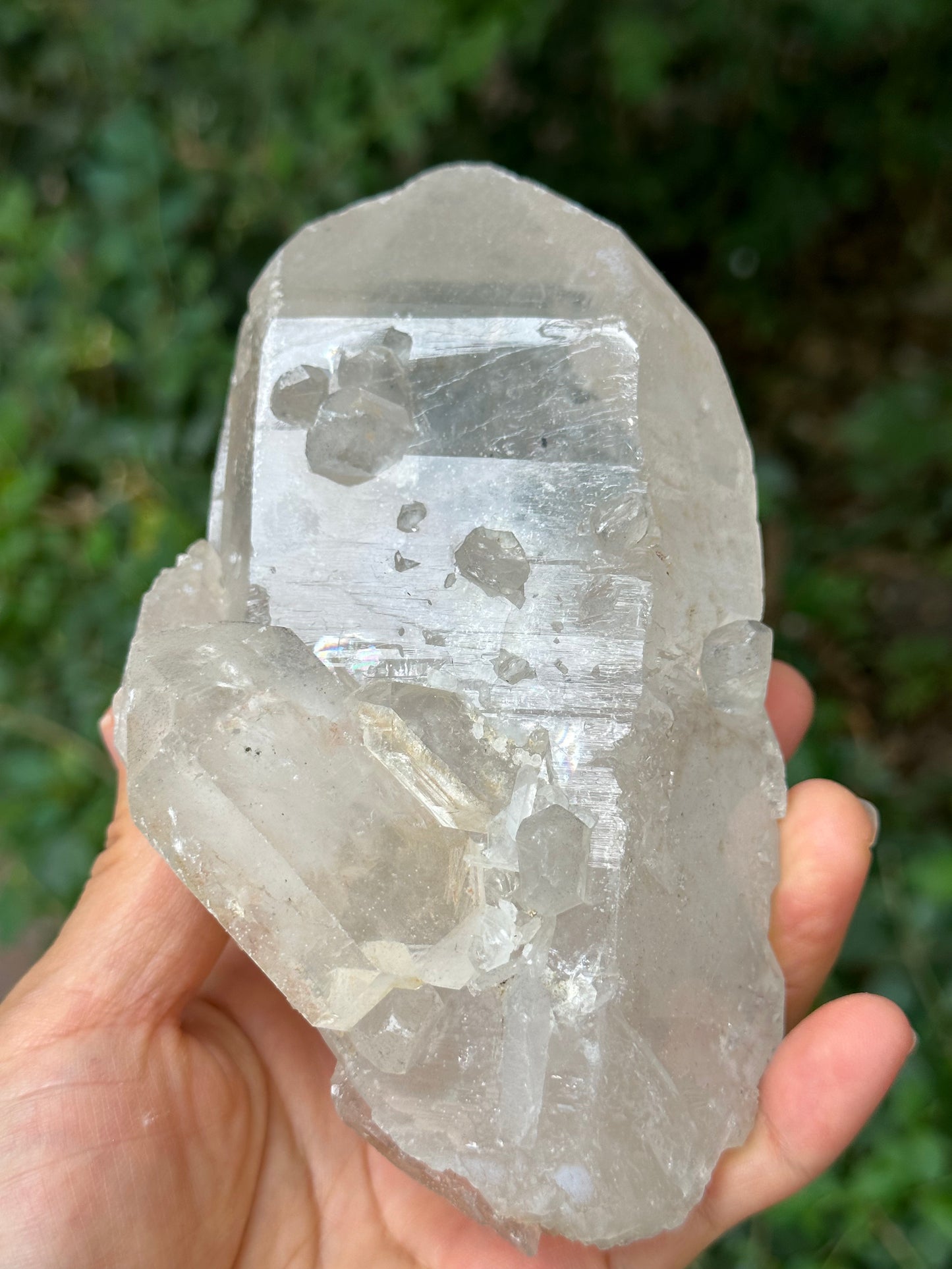 Rare Natural Himalayan Double Terminated Record-keeper Quartz Penetrator Crystal Ice Clear Crystal Quartz Point -140*80*72 mm 731 g