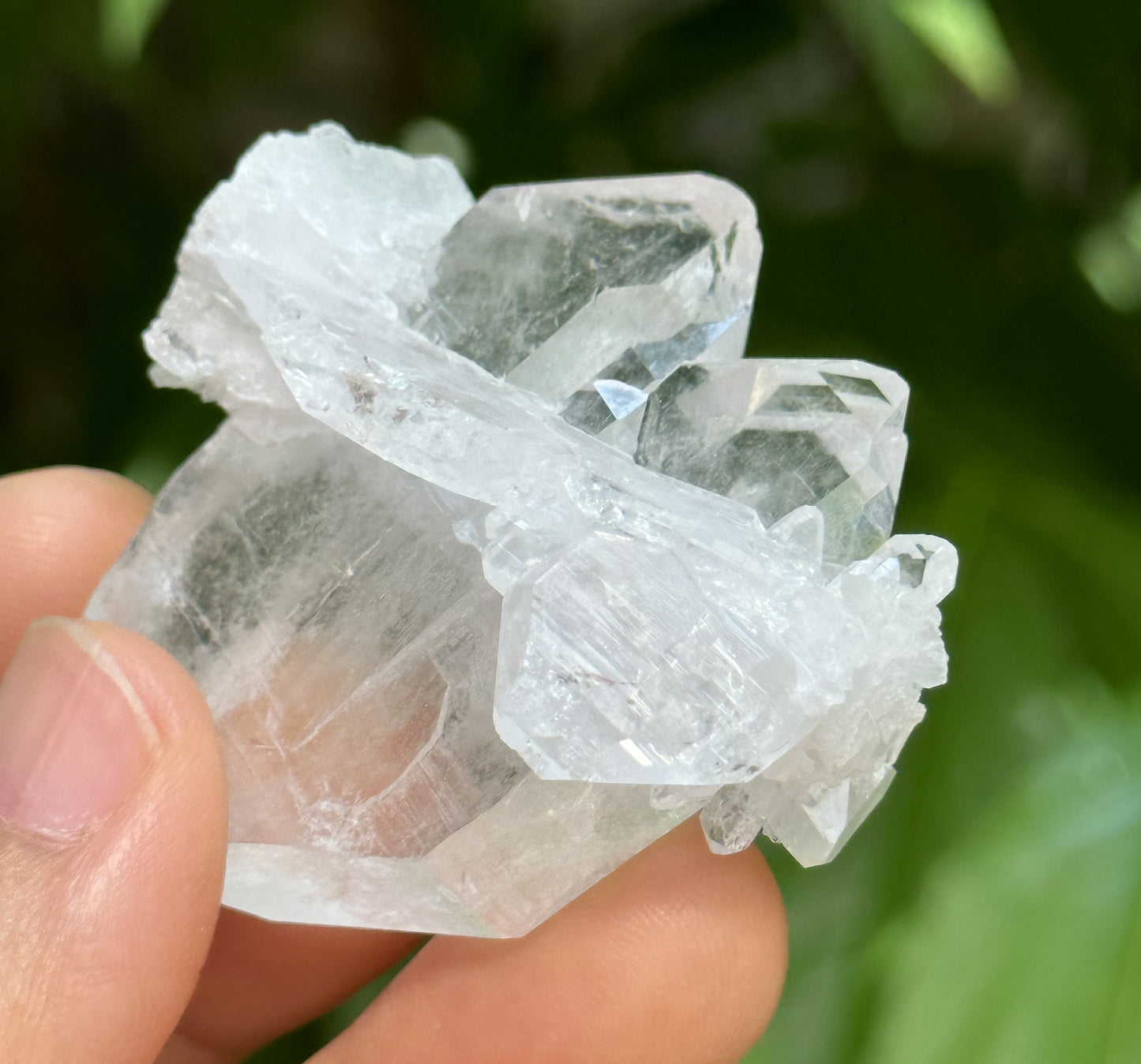 Clear Faden Quartz Tabular Crystal Cluster