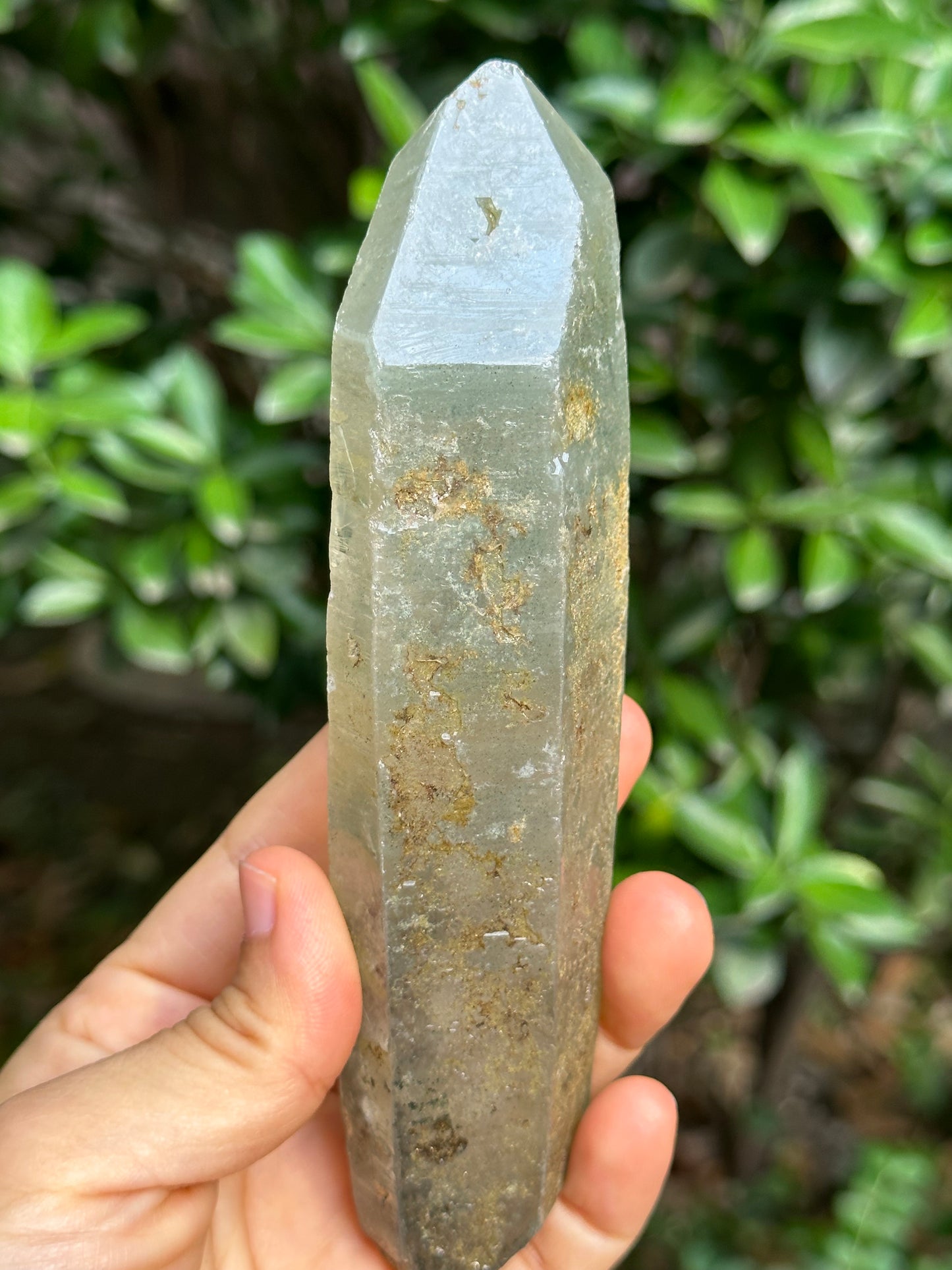 250 g Rare Double Terminated Green Phantom Quartz Crystal Point