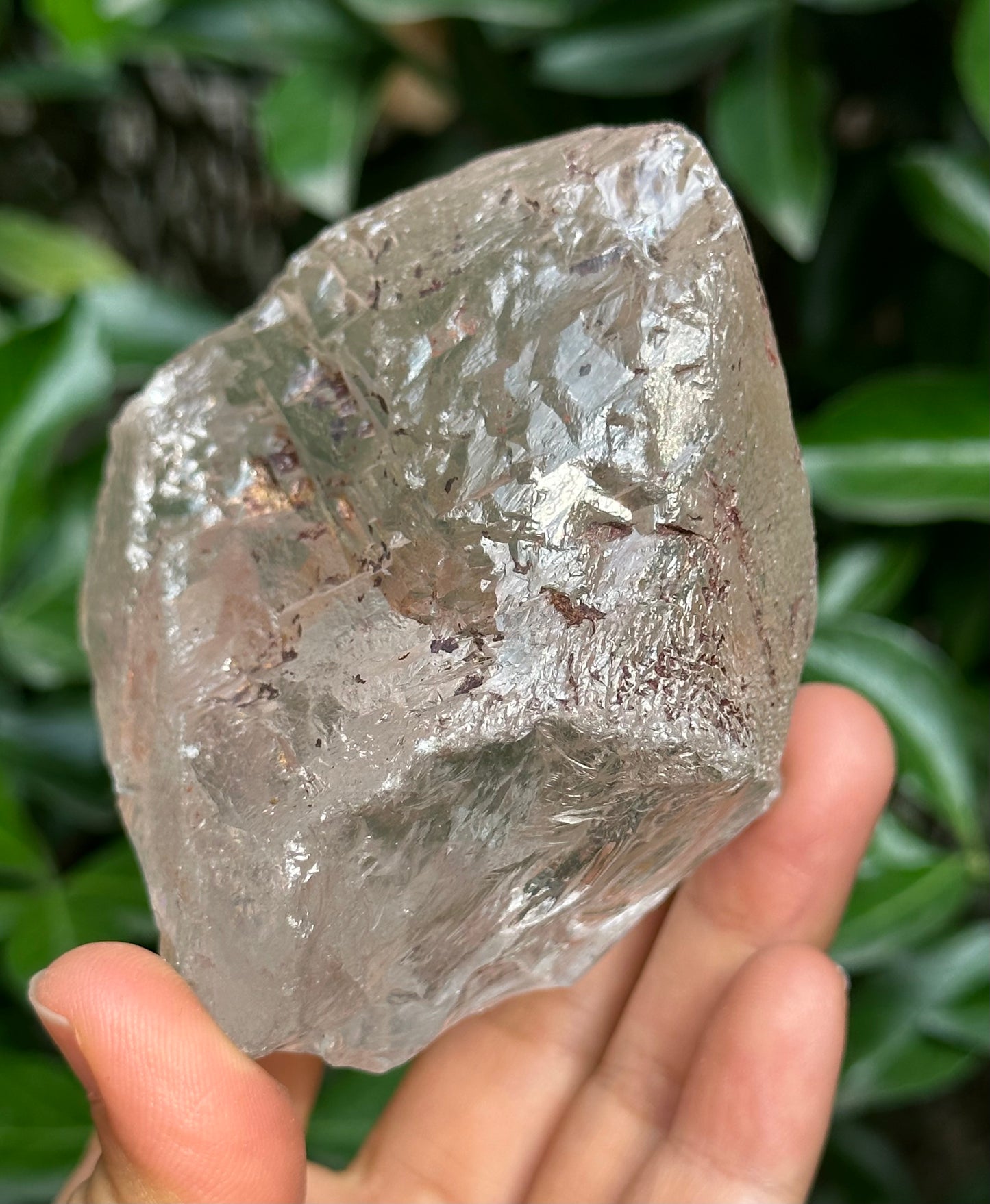 491 g Rare Record-keeper Himalayan Nirvana Crystal/Ice Clear Quartz Point/Self-healed Quartz Crystal from Tibet,Erosioned Crystal,Dissolution Quartz-88*83*60 mm  491 g