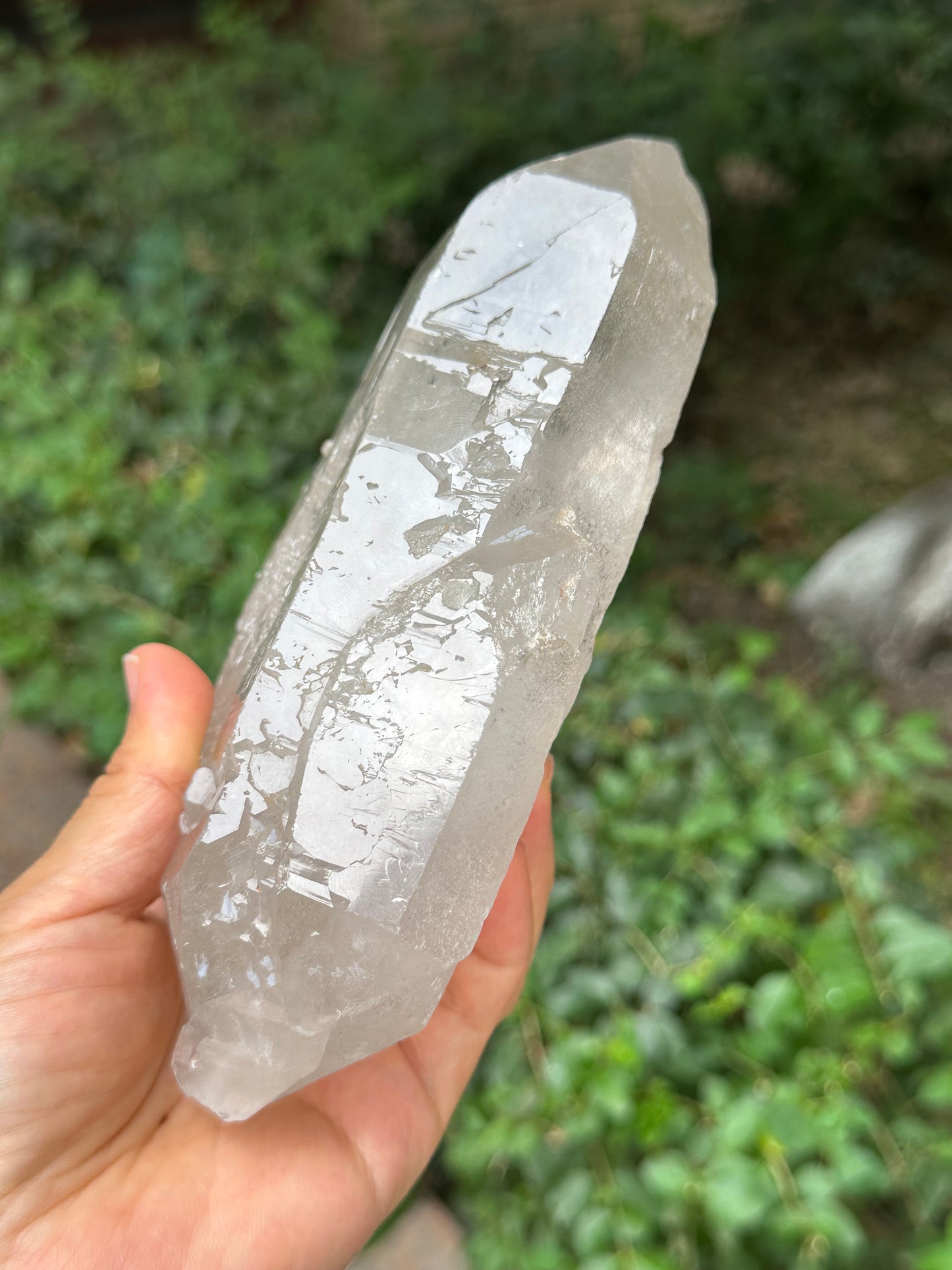 Rare Natural Himalayan Double Terminated Record-keeper Quartz Crystal Ice Clear Crystal Quartz Point -178*85*47 mm 1007 g