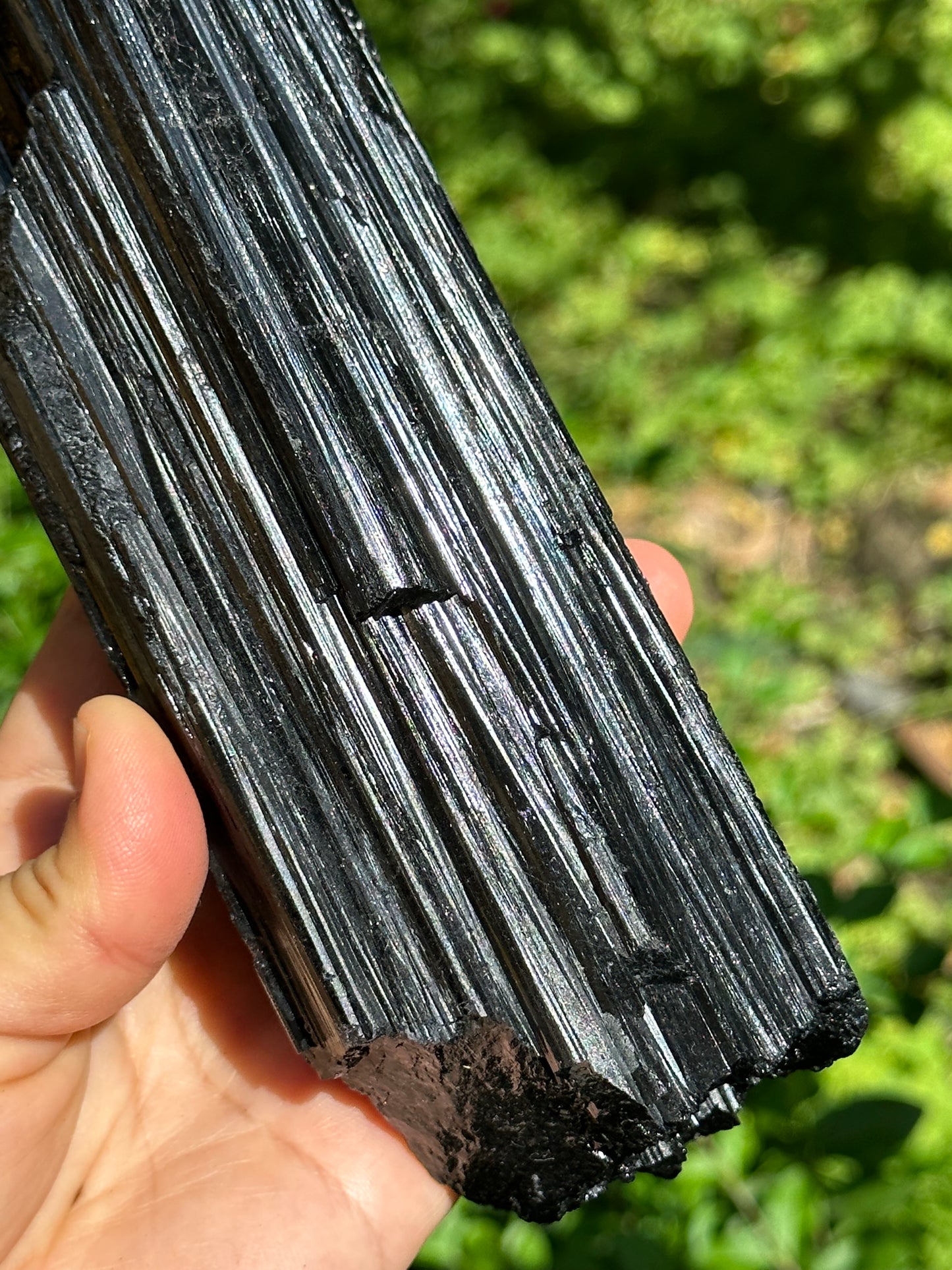 9.4" EXTRA LONG Shining Black Tourmaline Crystal Point/Raw Tourmaline Specimen/Display Stone/Meditation Crystal-240*64*55 mm 1271 g