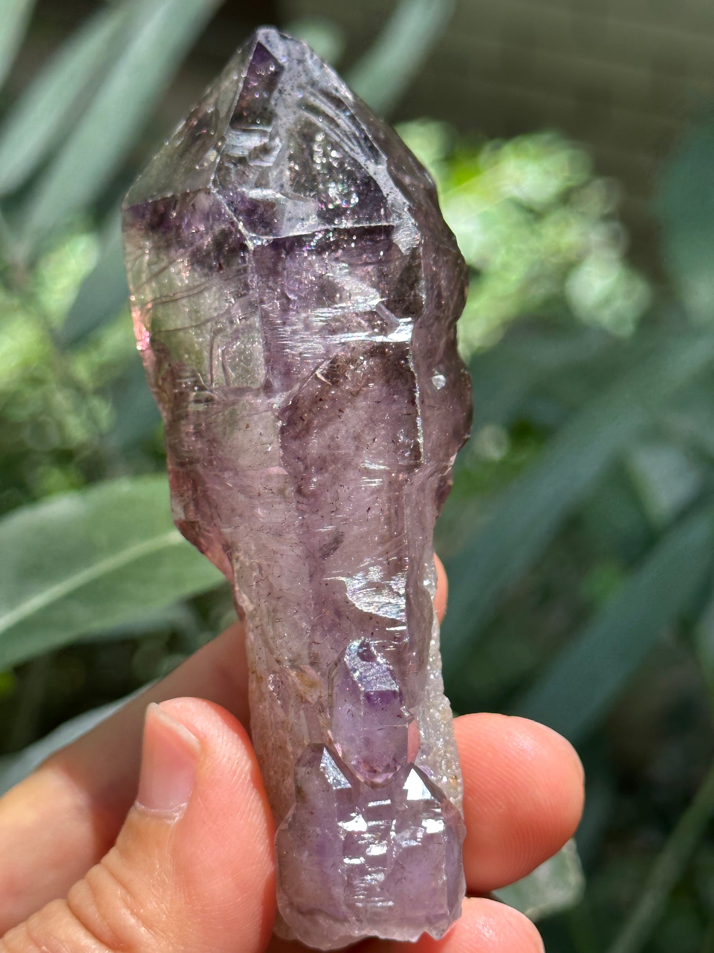 Rare Raw Enhydro Quartz Super 7 Amethyst Scepter Quartz Crystal Point/Specimen/Super energy Healing Crystals/Reiki-87*30*29 mm 101 g