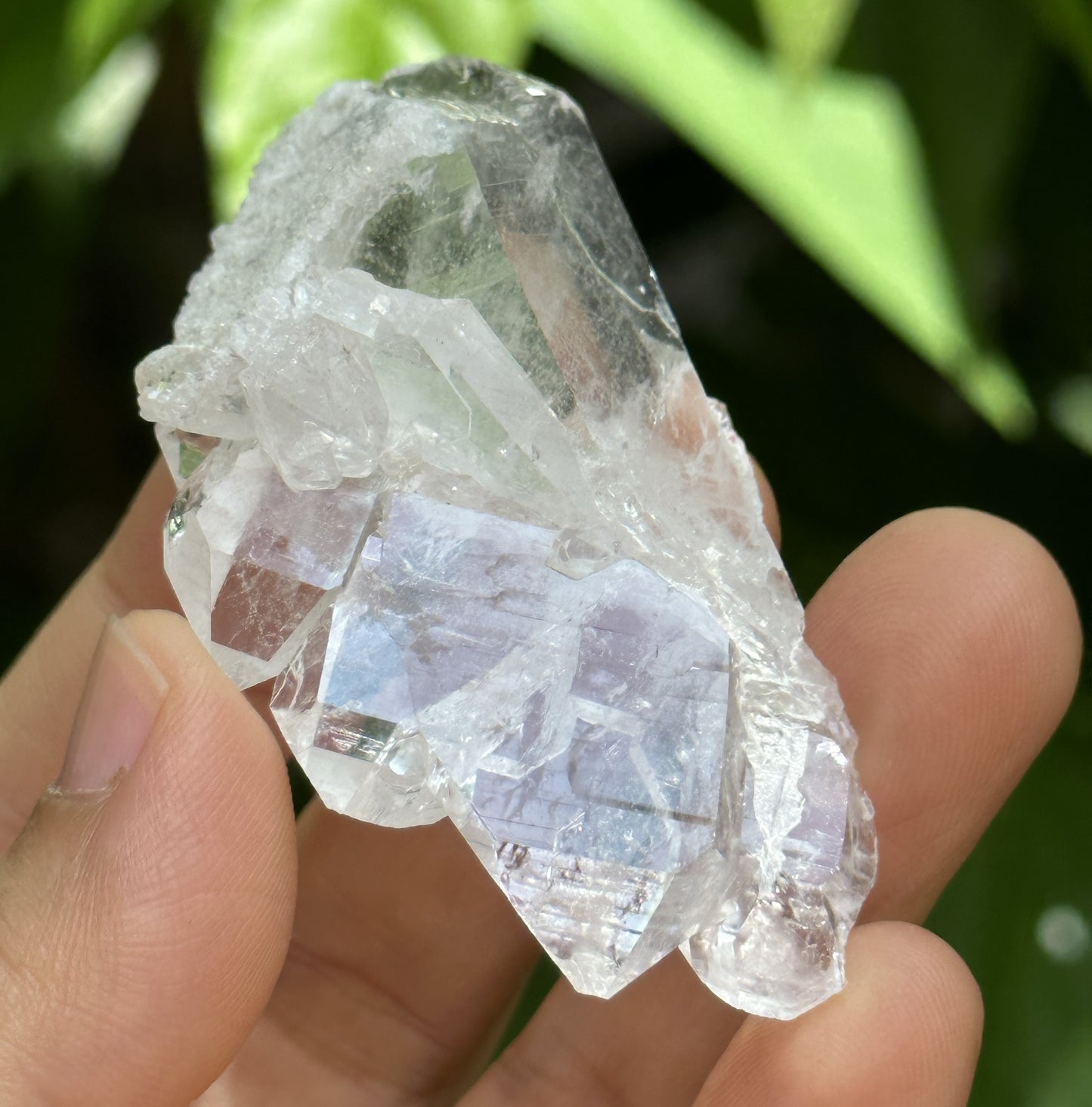 Clear Faden Quartz Tabular Crystal Cluster