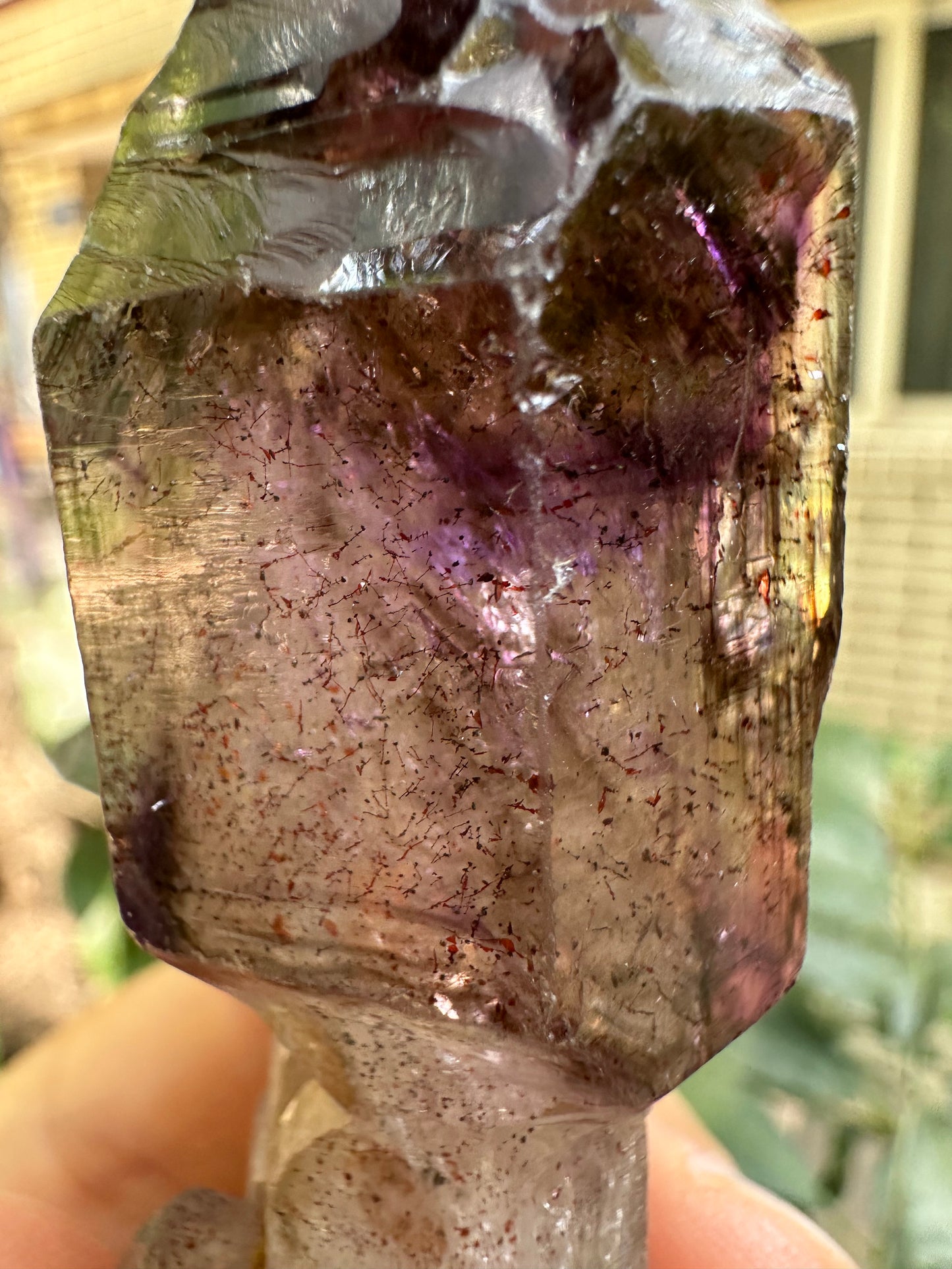 Rare Clear Super 7 Amethyst Quartz Scepter Crystal Point/Specimen/Super energy Healing Crystals/Reiki-92*22*27 mm 65 g