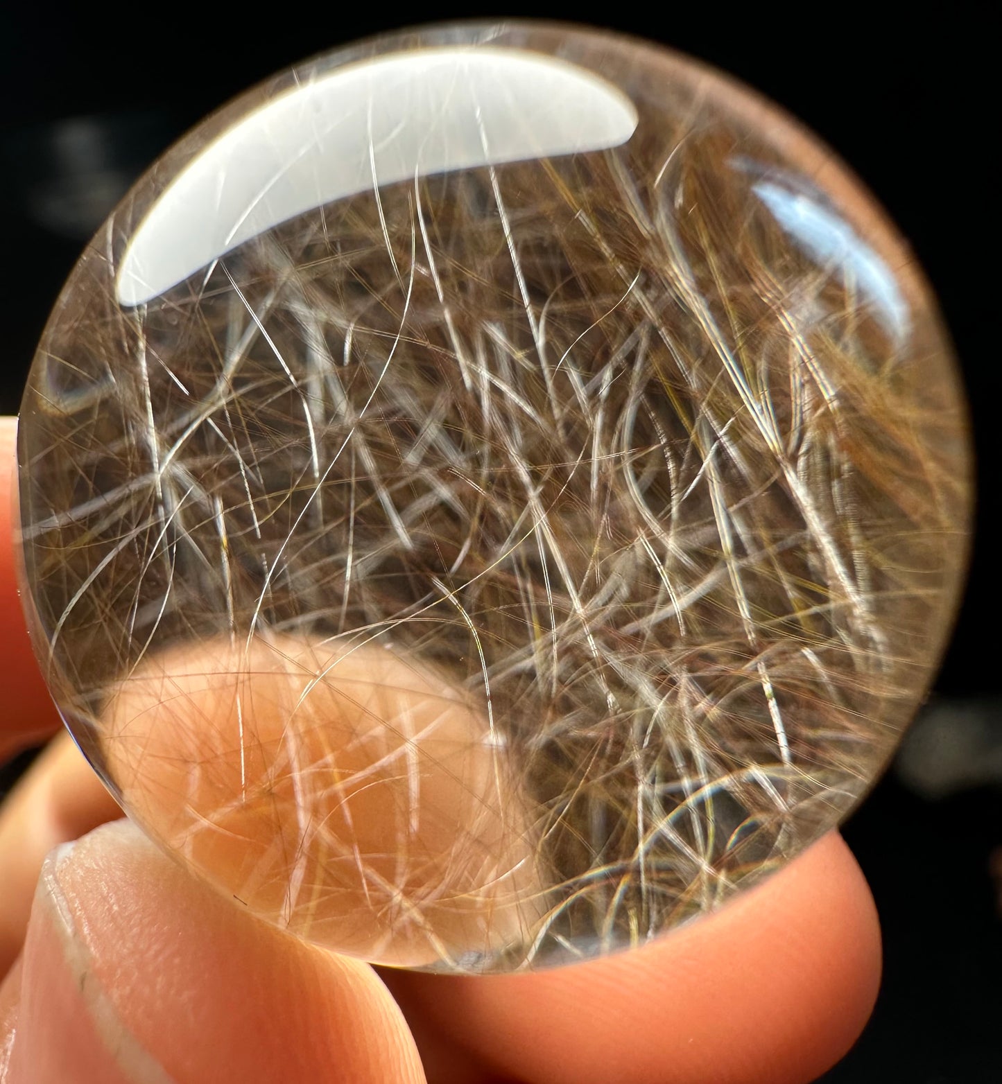 1.1” Natural 100%  Clear Shining Golden Rutile Crystal Sphere/Rutilated Healing and Meditation quartz ball/Special gift/love 28 mm 33 g