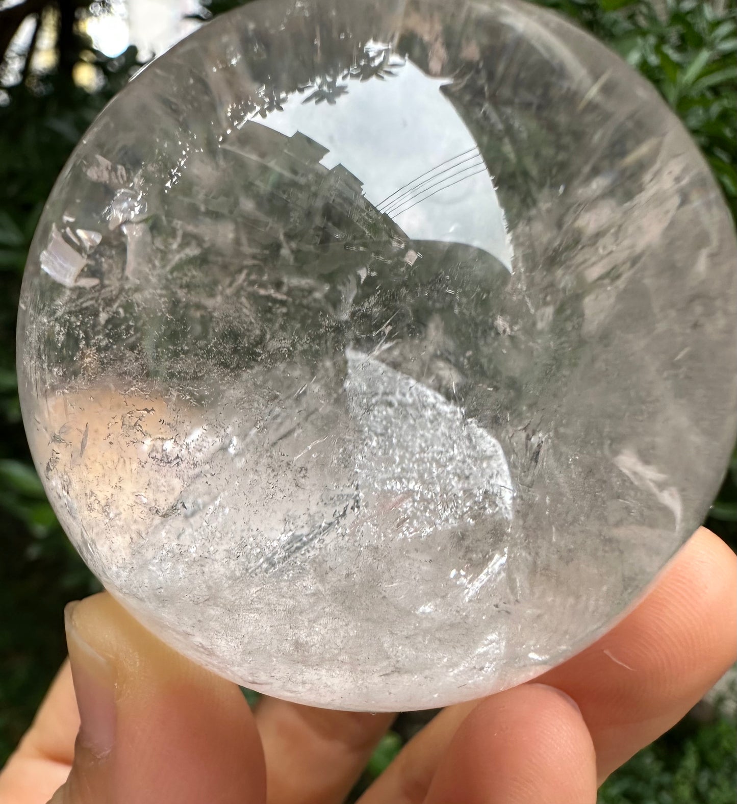 2.2" Rare Large Clear Inner Child Crystal Grow Inside Quartz Crystal Sphere/Inner Crystals Included in Clear Quartz Ball/Energy Quartz-56 mm