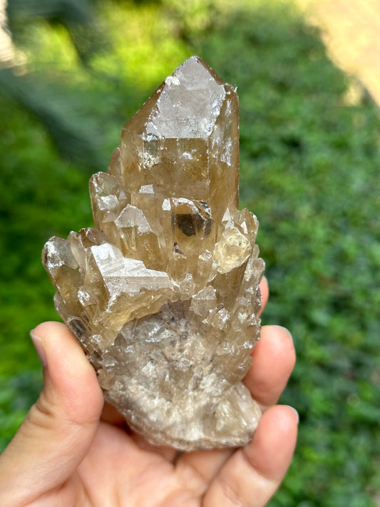 Natural Castle Citrine Quartz Crystal Cluster Point/Citrine Abundance Crystal Tower/Soulmate Twin Quartz Crystal-115*56*45 mm 279 g