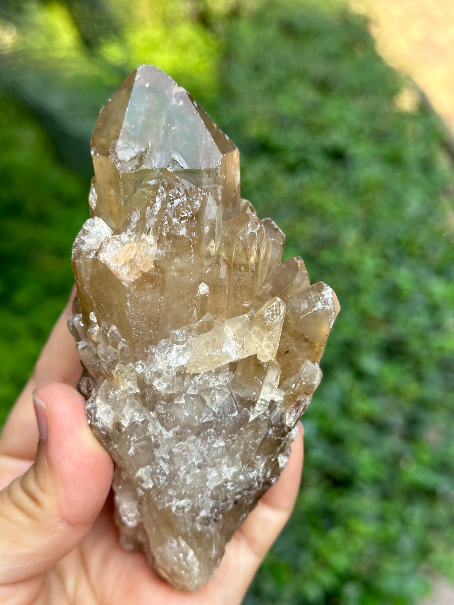 Natural Castle Citrine Quartz Crystal Cluster Point/Citrine Abundance Crystal Tower/Soulmate Twin Quartz Crystal-115*56*45 mm 279 g