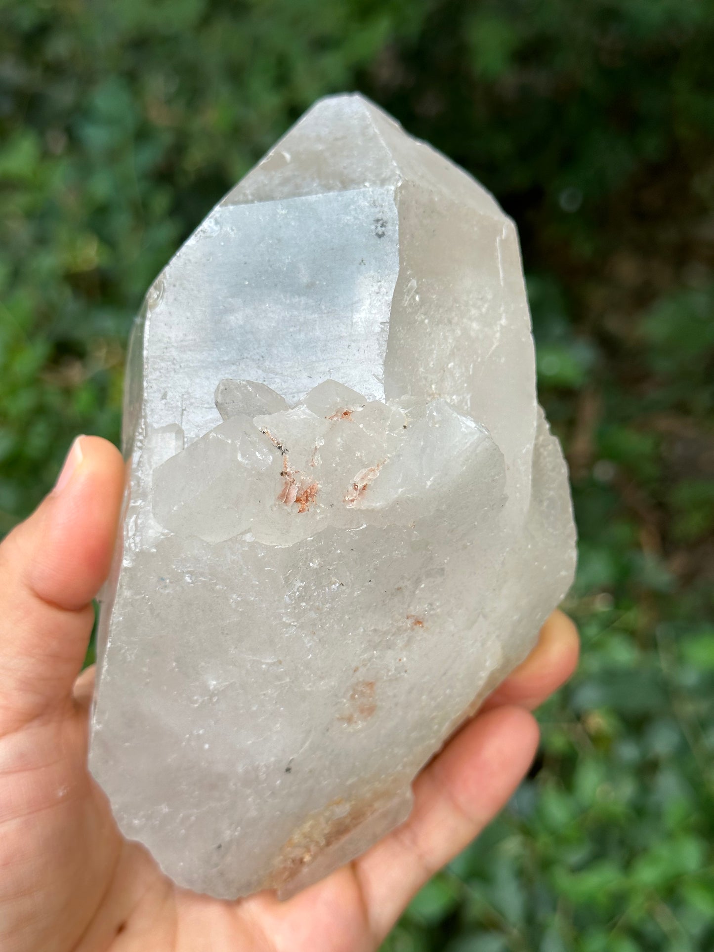 Rare Natural Himalayan Double Terminated Record-keeper Quartz Penetrator Crystal Ice Clear Crystal Quartz Point -140*80*72 mm 731 g