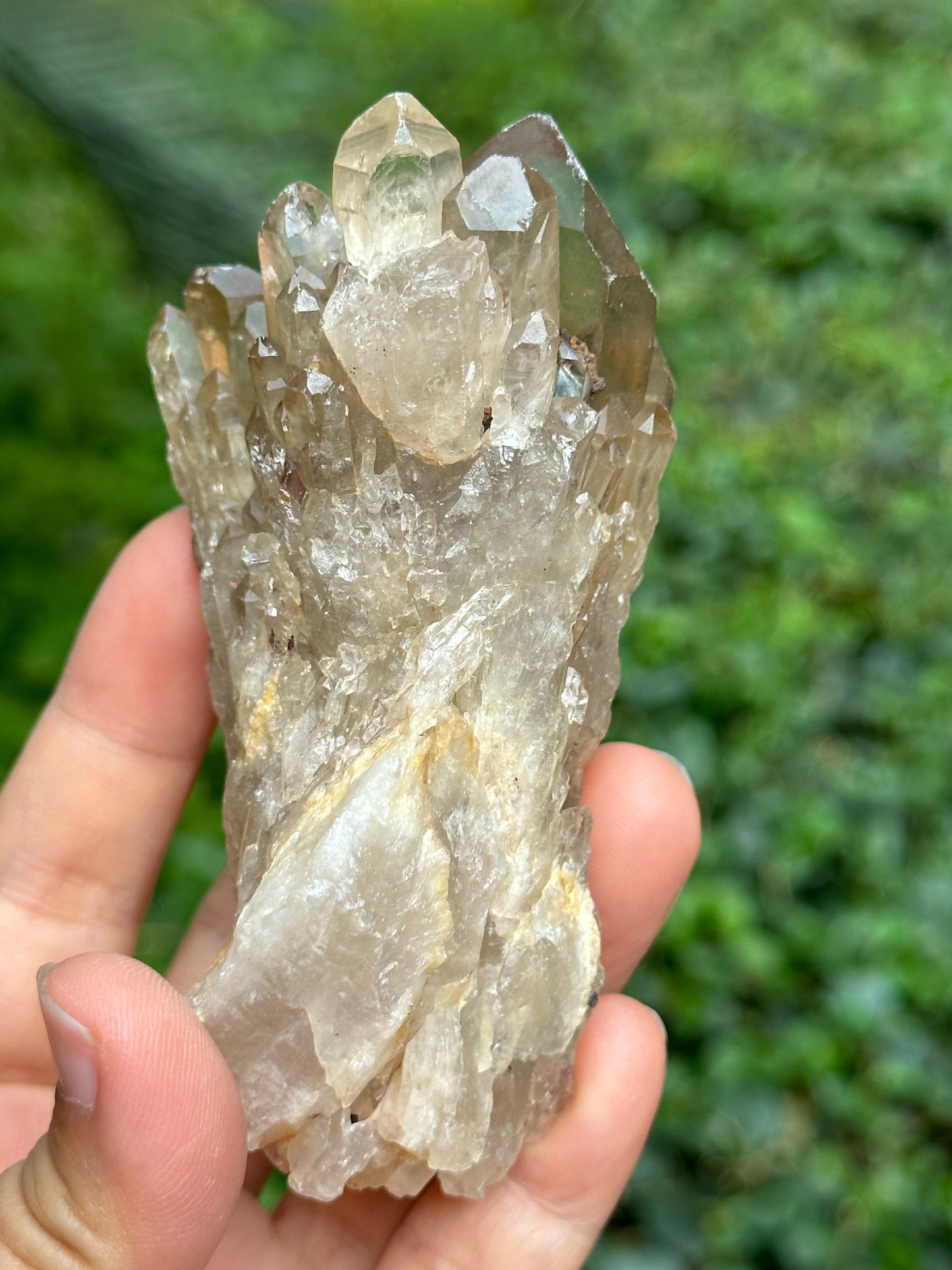 Natural Rainbow Castle Citrine  Quartz Crystal Cluster Point/Citrine Abundance Crystal Tower/Soulmate Twin Quartz Crystal-98*43*45 mm 215 g