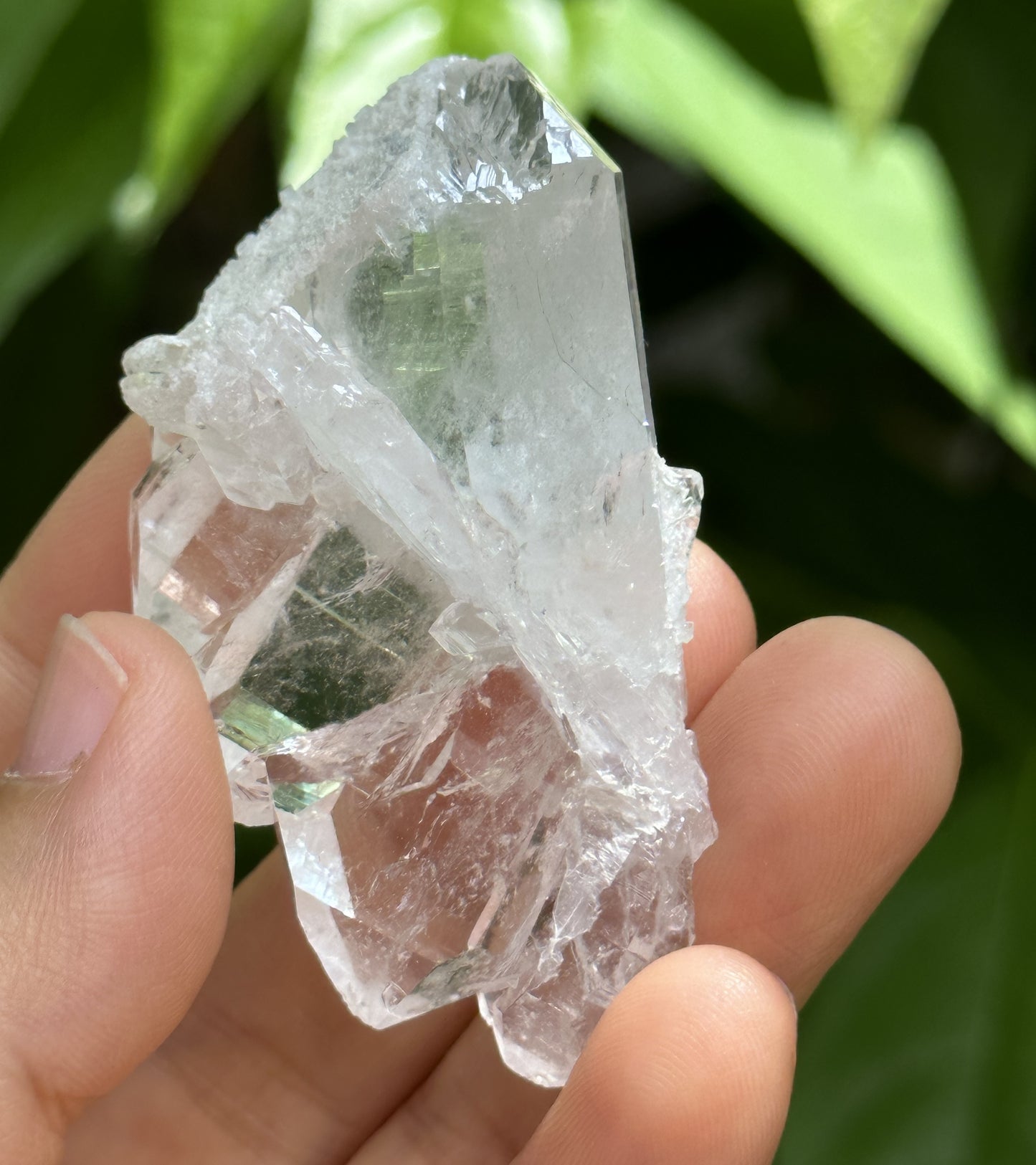 Clear Faden Quartz Tabular Crystal Cluster