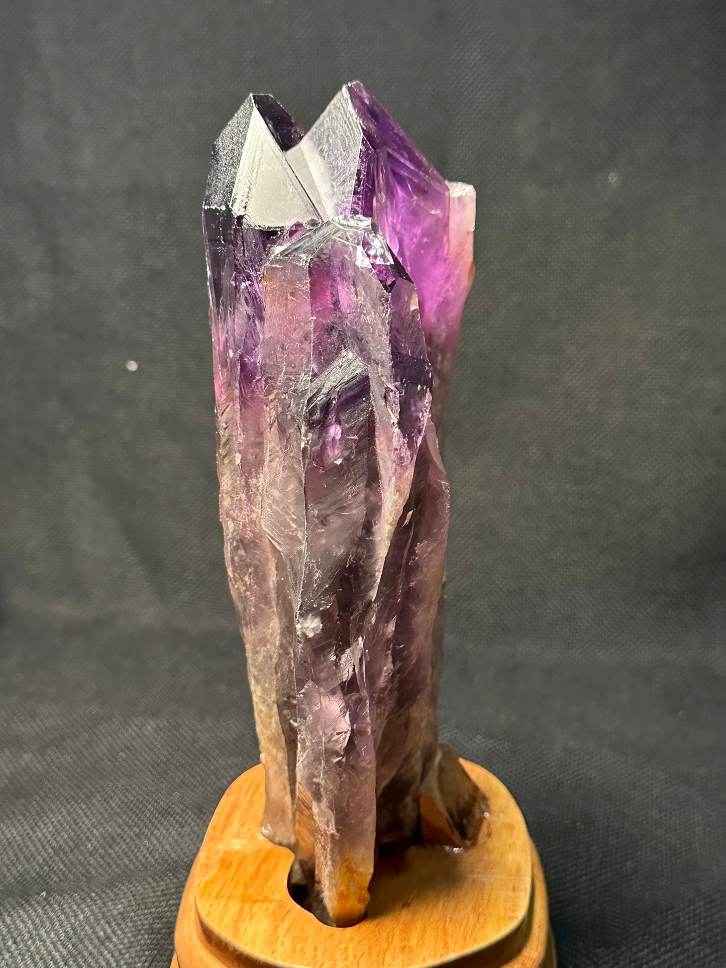 Rare Record-keeper Amethyst Quartz Crystal Cluster with Dumortierte Included