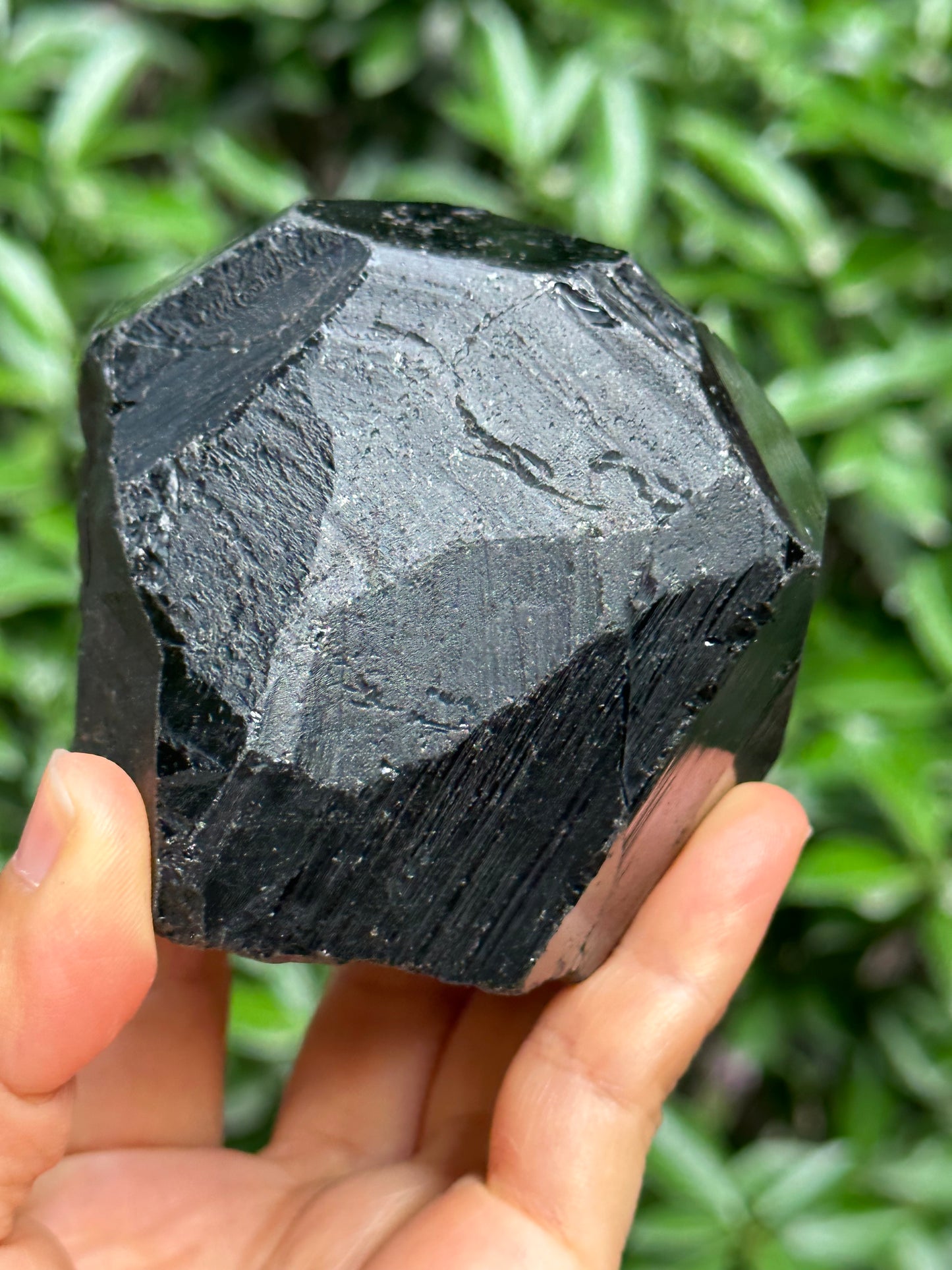 Rare Large Record-keeper Black Tourmaline Crystal Point/Shining Football Black Tourmaline Point/Healing Crystal and Stone-567 g