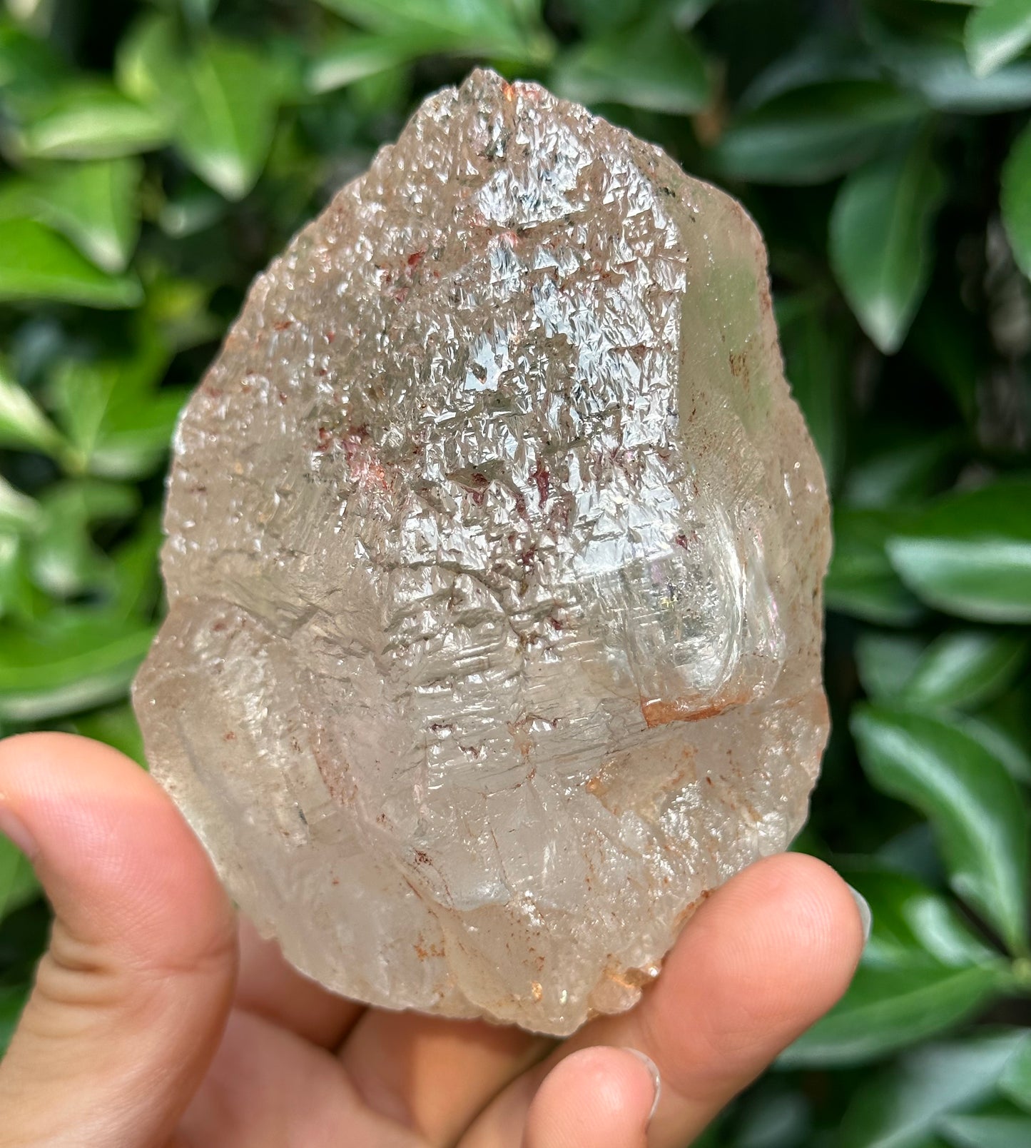 Rare Record-keeper Himalayan Nirvana Crystal/Ice Clear Quartz Point/Self-healed Quartz Crystal from Tibet-89*69*59 mm  456 g