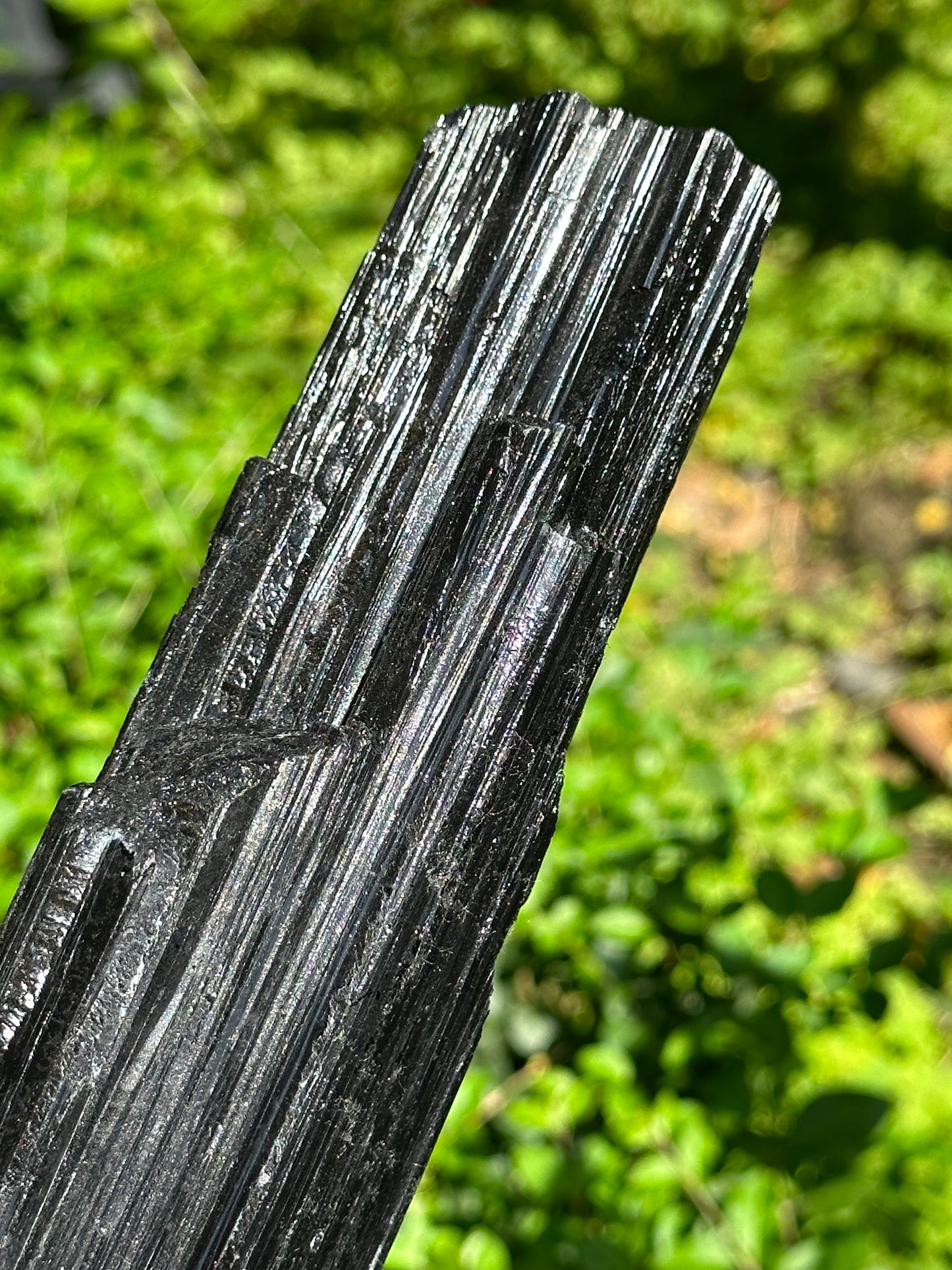 9.4" EXTRA LONG Shining Black Tourmaline Crystal Point/Raw Tourmaline Specimen/Display Stone/Meditation Crystal-240*64*55 mm 1271 g