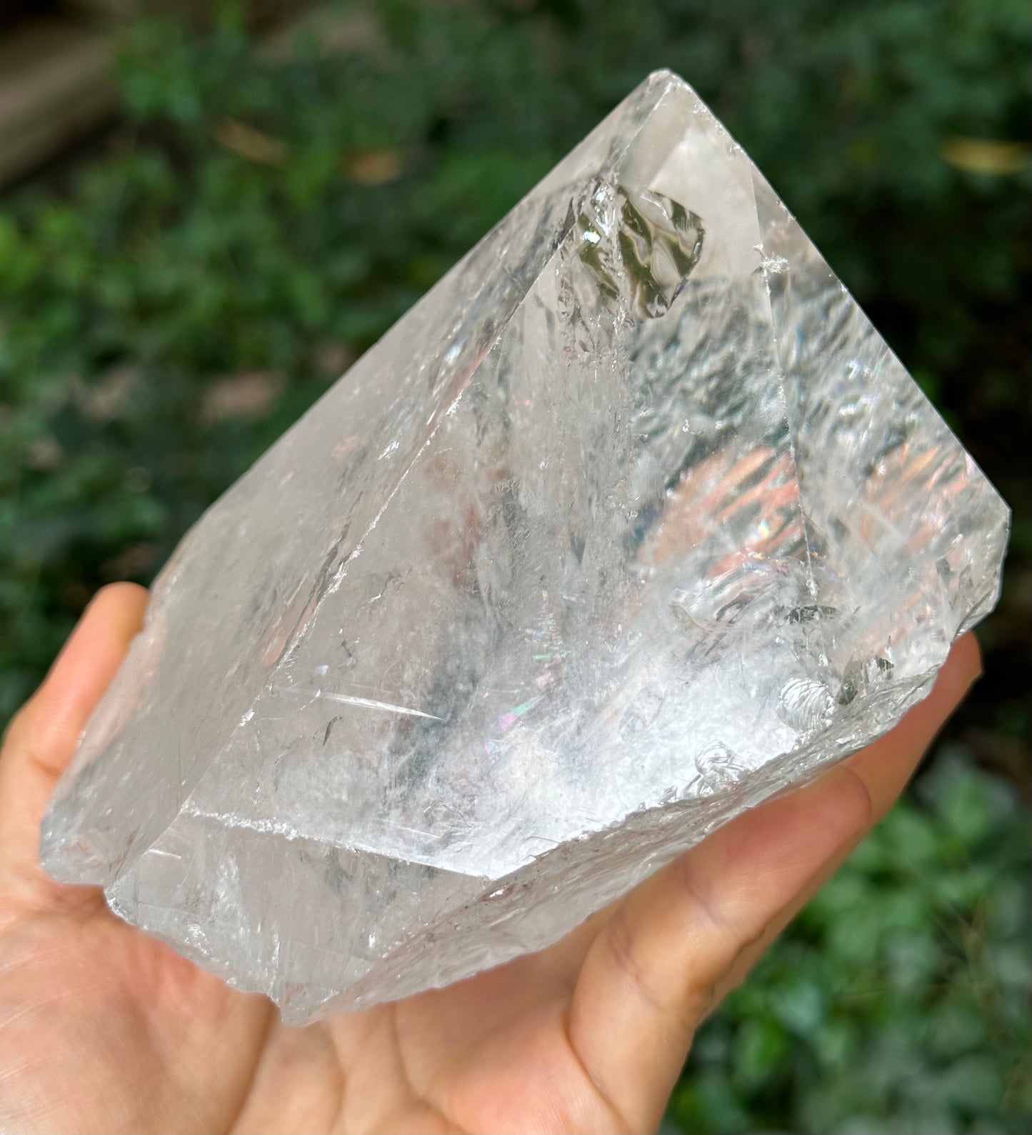 Himalayan Master Record-keeper Rainbow Quartz Crystal Point/Healing/Energy Quartz/Sirius Crystal/Meditation/Zen/Chakra- 120*118*92 mm 1229 g