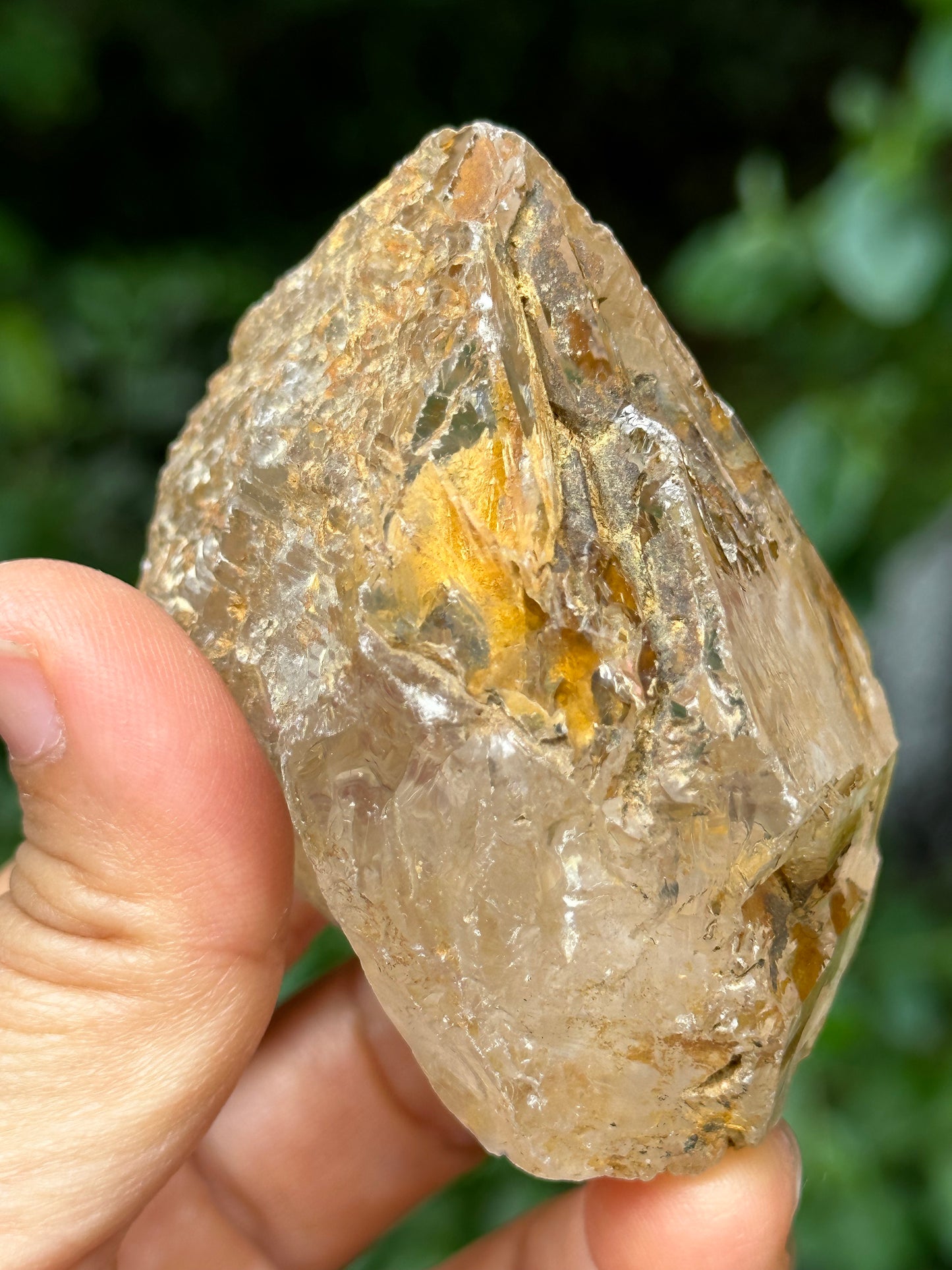 Clear Skeletal Fenster Quartz Rainbow Himalayan Crystal Point/Energy Quartz-63*55*43 mm 142 g