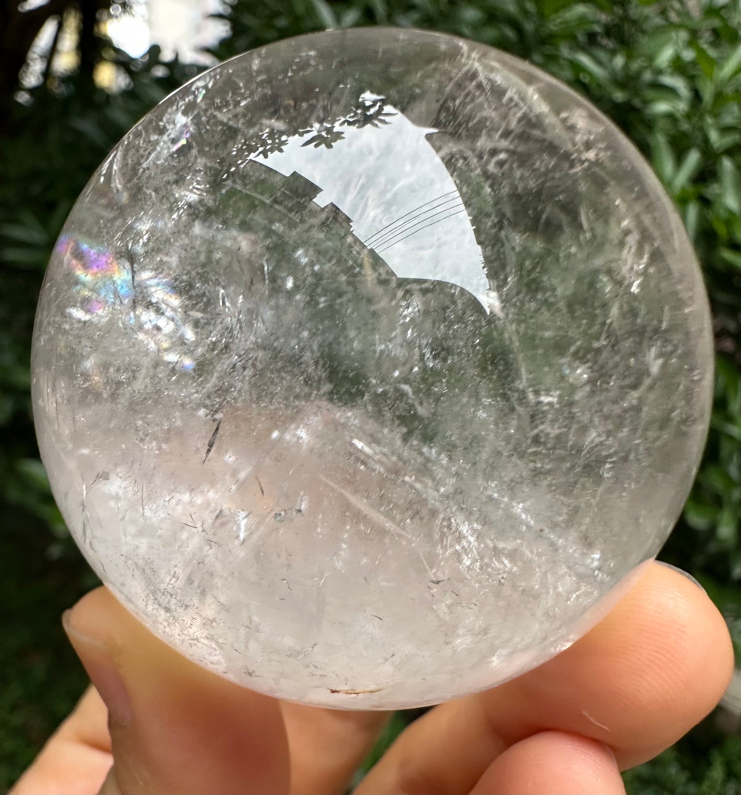 2.2" Rare Large Clear Inner Child Crystal Grow Inside Quartz Crystal Sphere/Inner Crystals Included in Clear Quartz Ball/Energy Quartz-56 mm