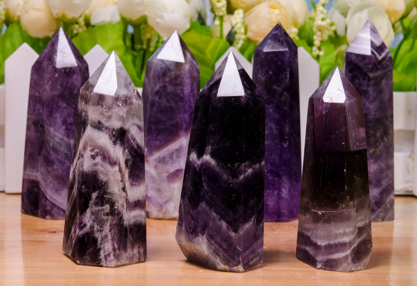 Magic Amethyst Quartz Crystal Point Towers