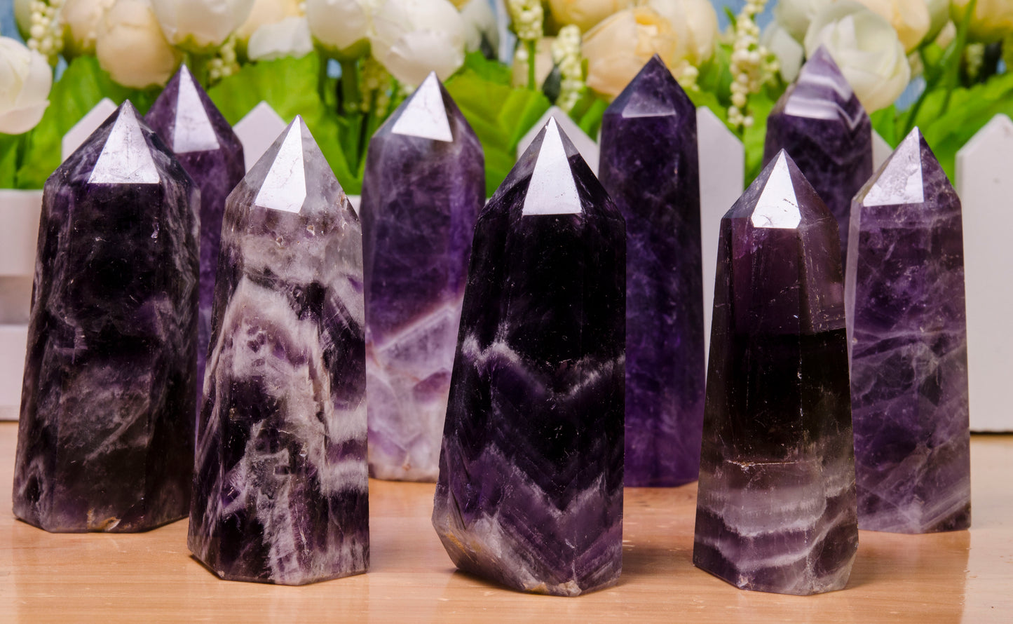 Magic Amethyst Quartz Crystal Point Towers