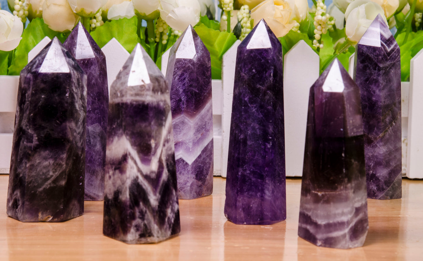 Magic Amethyst Quartz Crystal Point Towers