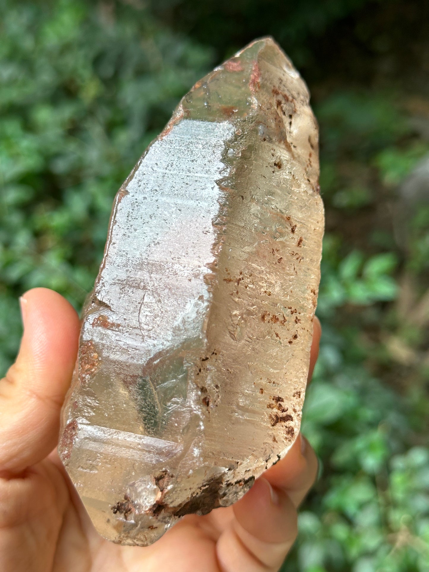 Rare Double Terminated Himalayan Nirvana Quartz Crystal/Ice Clear Rainbow Quartz Point/Self-healed Quartz from Tibet-122*58*50 mm 422 g