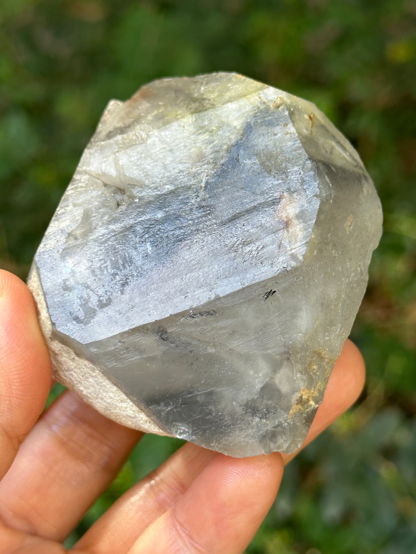 Natural Double Terminated Enhydro Quartz with Multiple Moving Carbon & Bubbles Included in Crystal/Healing Crystal Point/Energy Quartz-205 g