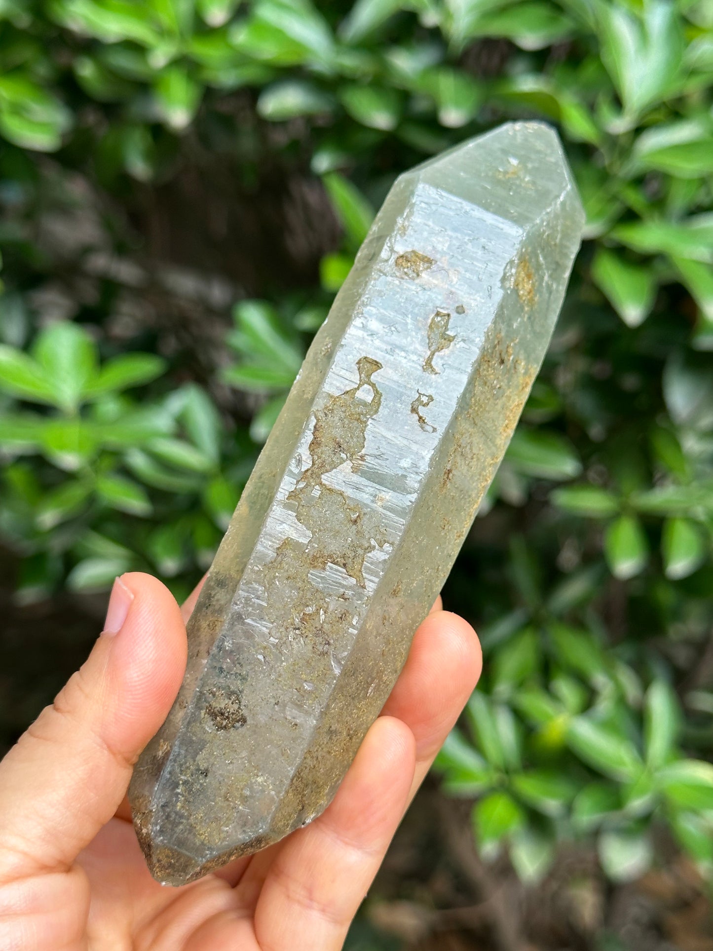 250 g Rare Double Terminated Green Phantom Quartz Crystal Point