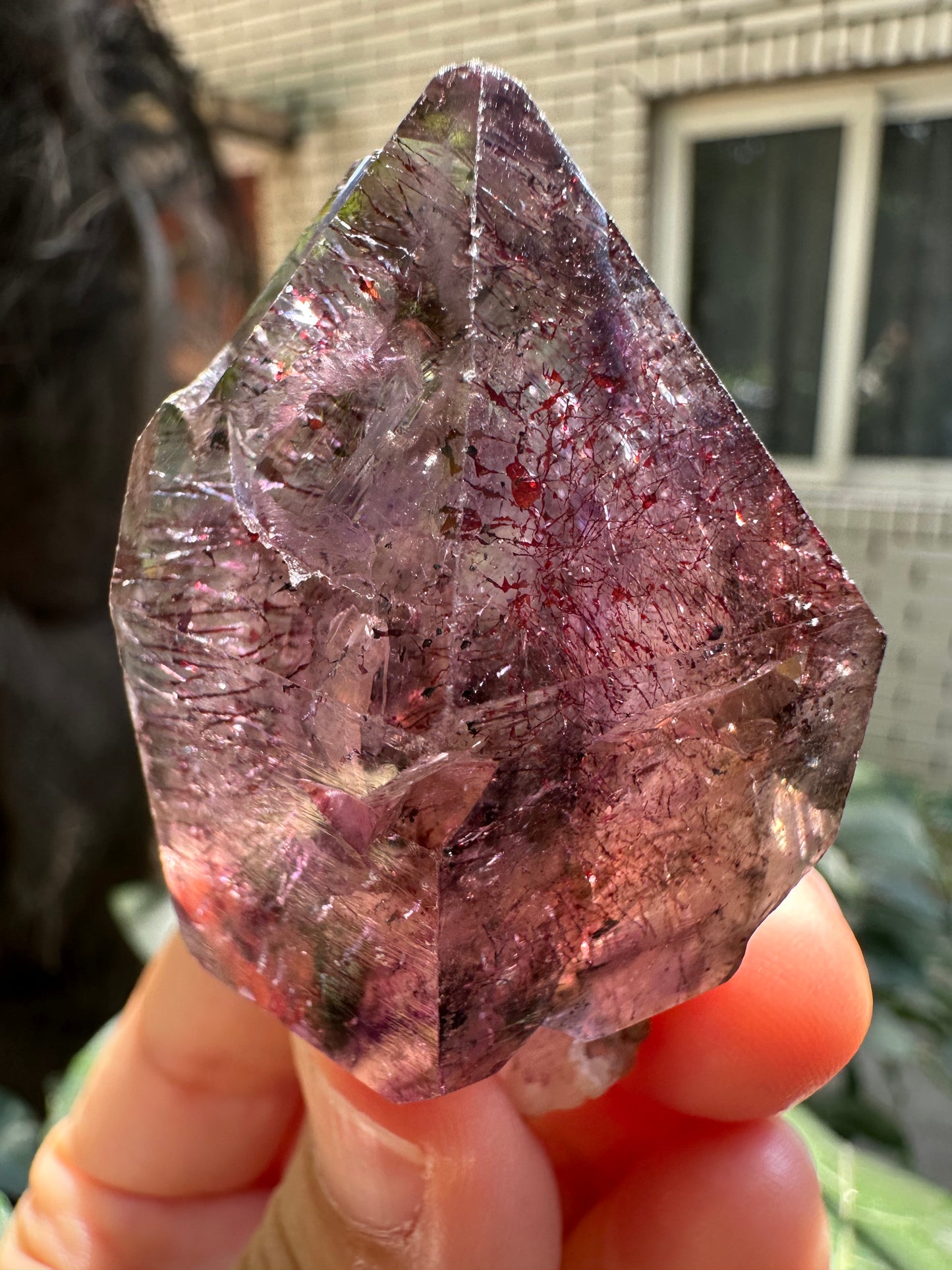 AAAAA Rare Clear Super 7 Amethyst Quartz Scepter Crystal Point/Specimen/Super energy Healing Crystals/Reiki-60*36*31 mm 65 g