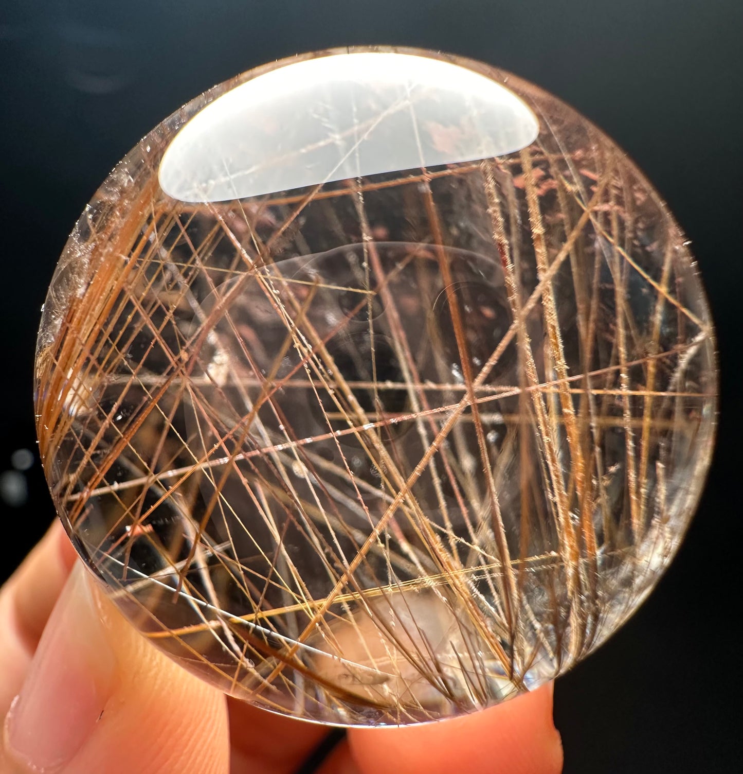 1.4”Rare Clear Golden Rutiled Crystal Quartz Sphere/Gold Rutilated/Rutilated Crystal Ball/Rutilated Quartz-36mm