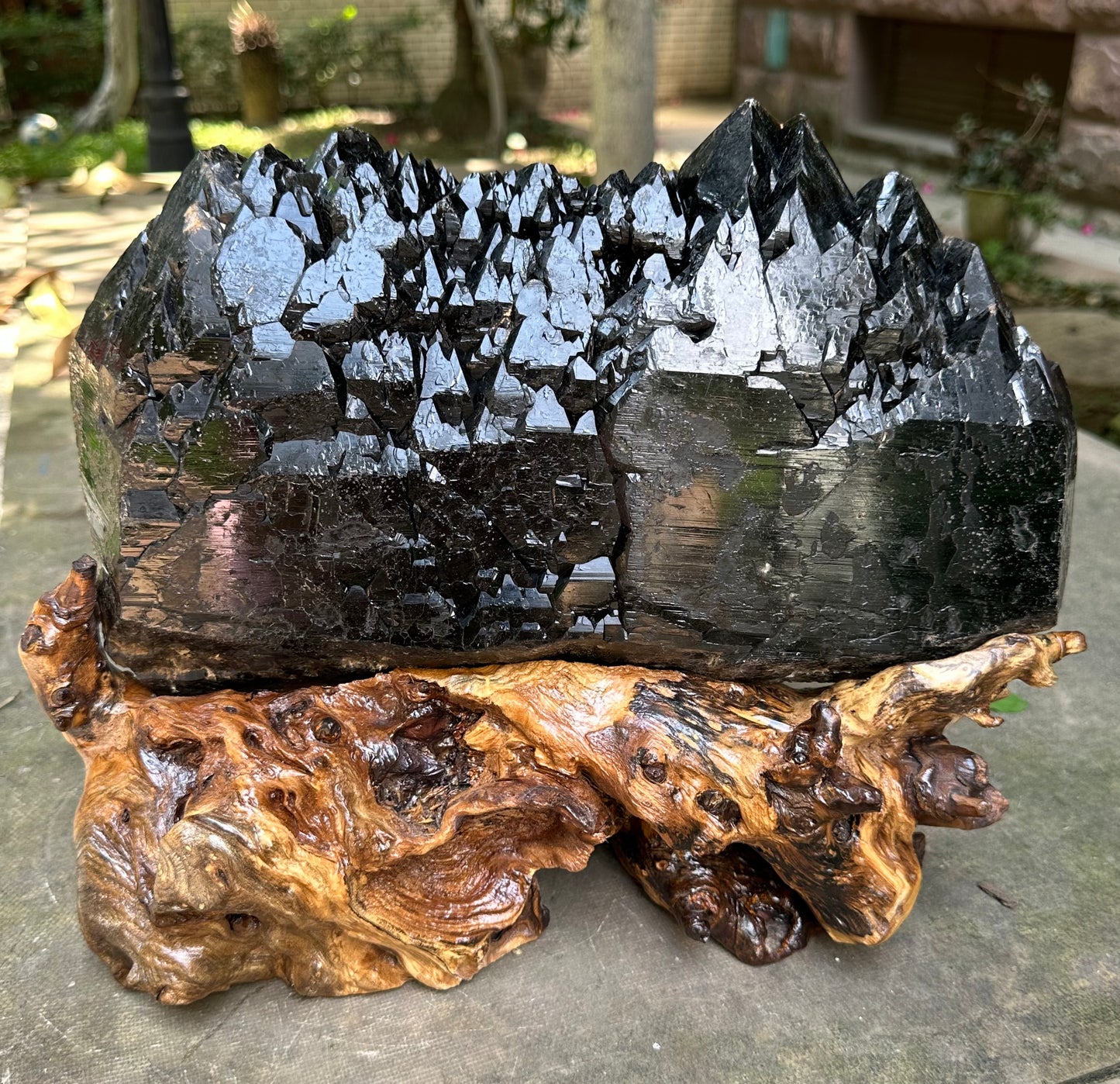 16.8 lbs Rare Huge Black Record-keeper Castle Quartz Crystal/Mountain Crystal/Natural Rough Quartz Point/Healing Crystal and Stone-7560g