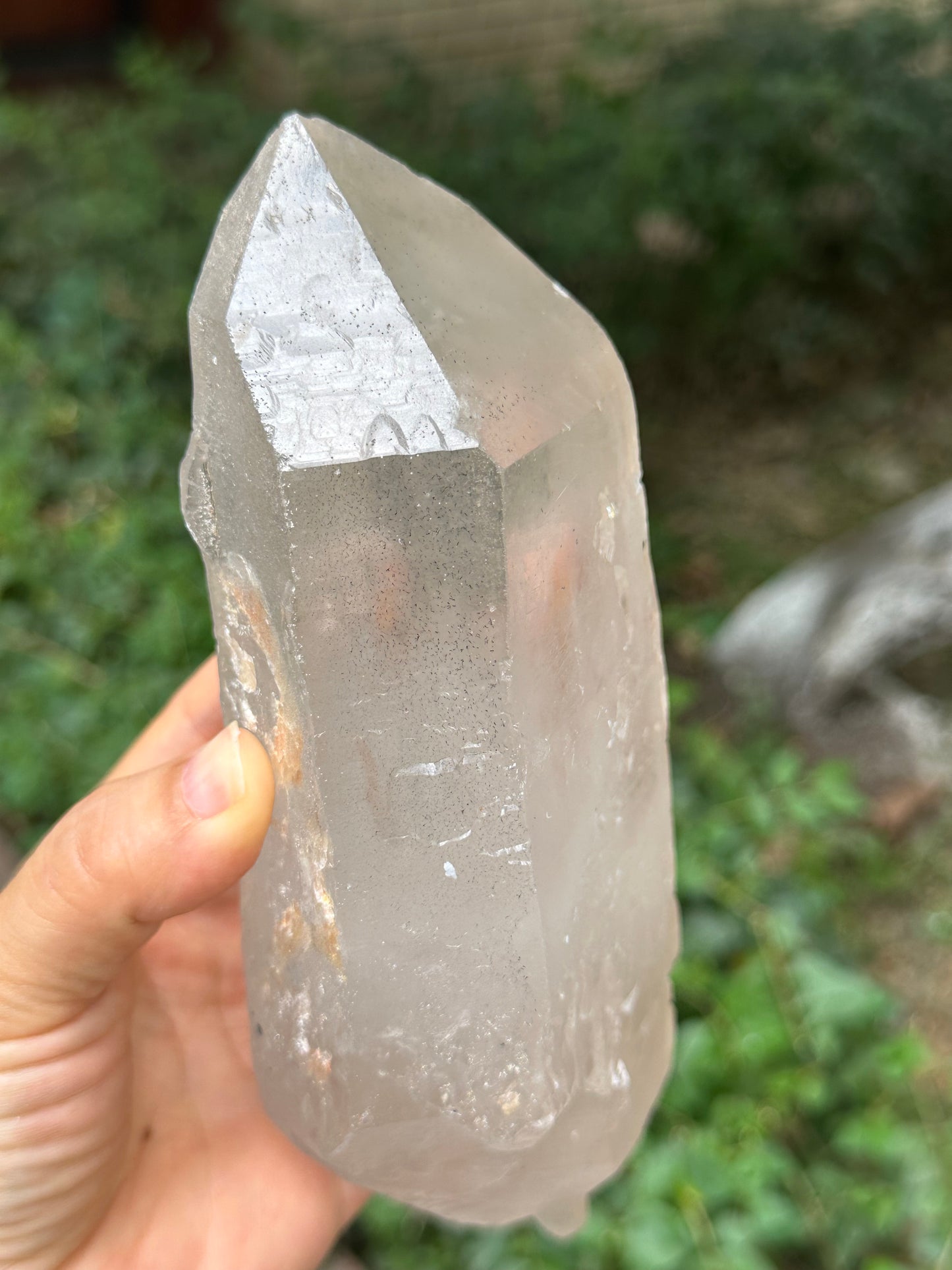 Rare Natural Himalayan Double Terminated Record-keeper Quartz Crystal Ice Clear Crystal Quartz Point -178*85*47 mm 1007 g