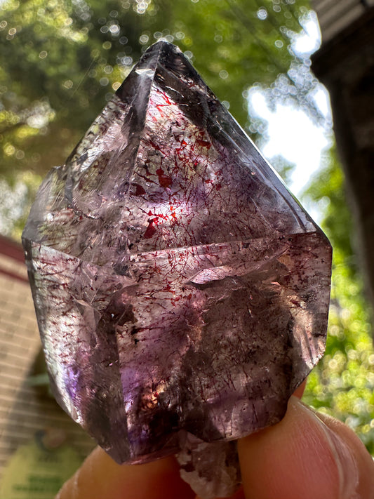 AAAAA Rare Clear Super 7 Amethyst Quartz Scepter Crystal Point/Specimen/Super energy Healing Crystals/Reiki-60*36*31 mm 65 g