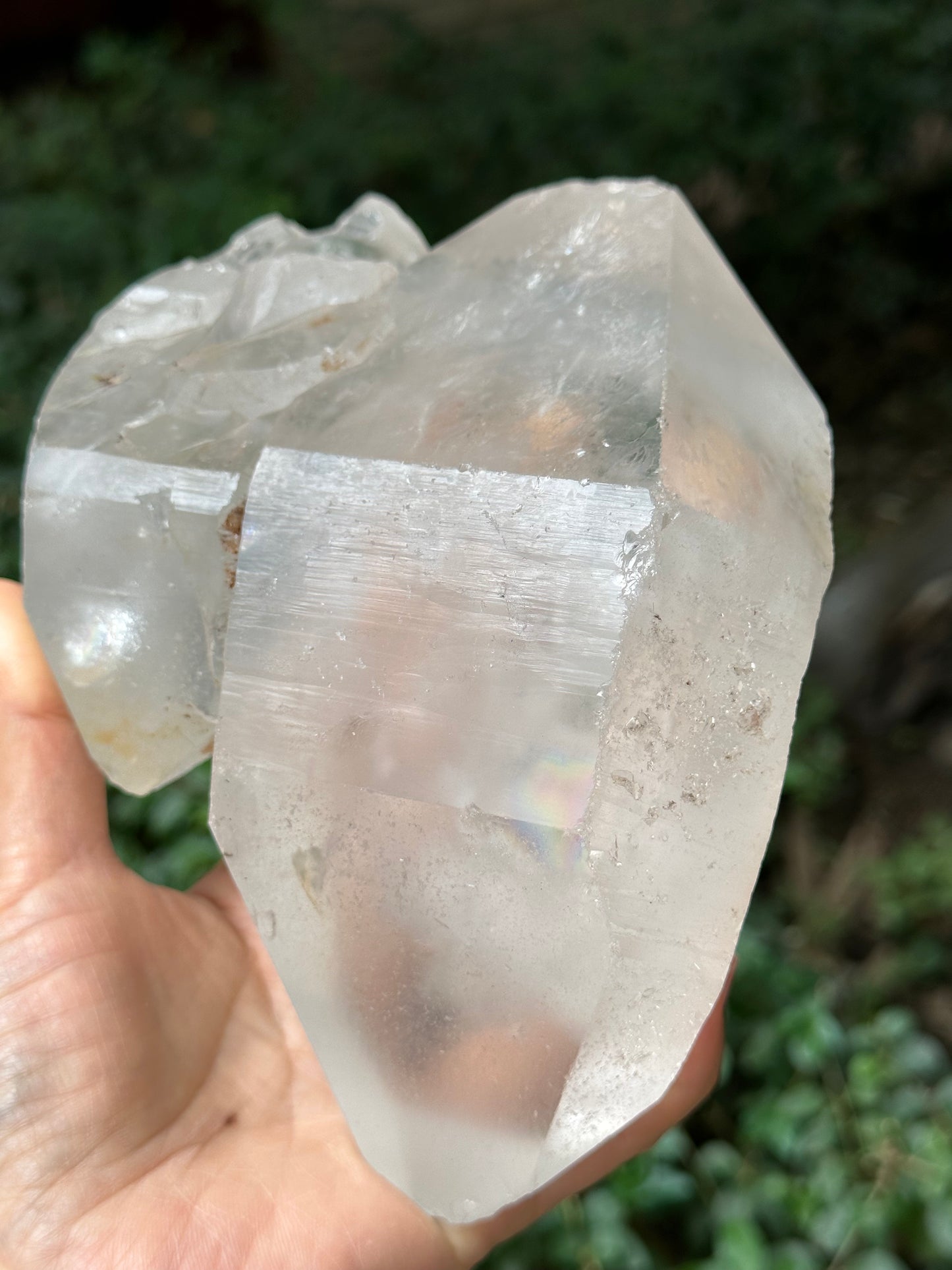 4 lbs Lrage Double Terminated Tantric Twins Record-keeper Quartz Crystal/Energy Crystal Healing/Rainbow Quartz Collection Specimen-1800 g