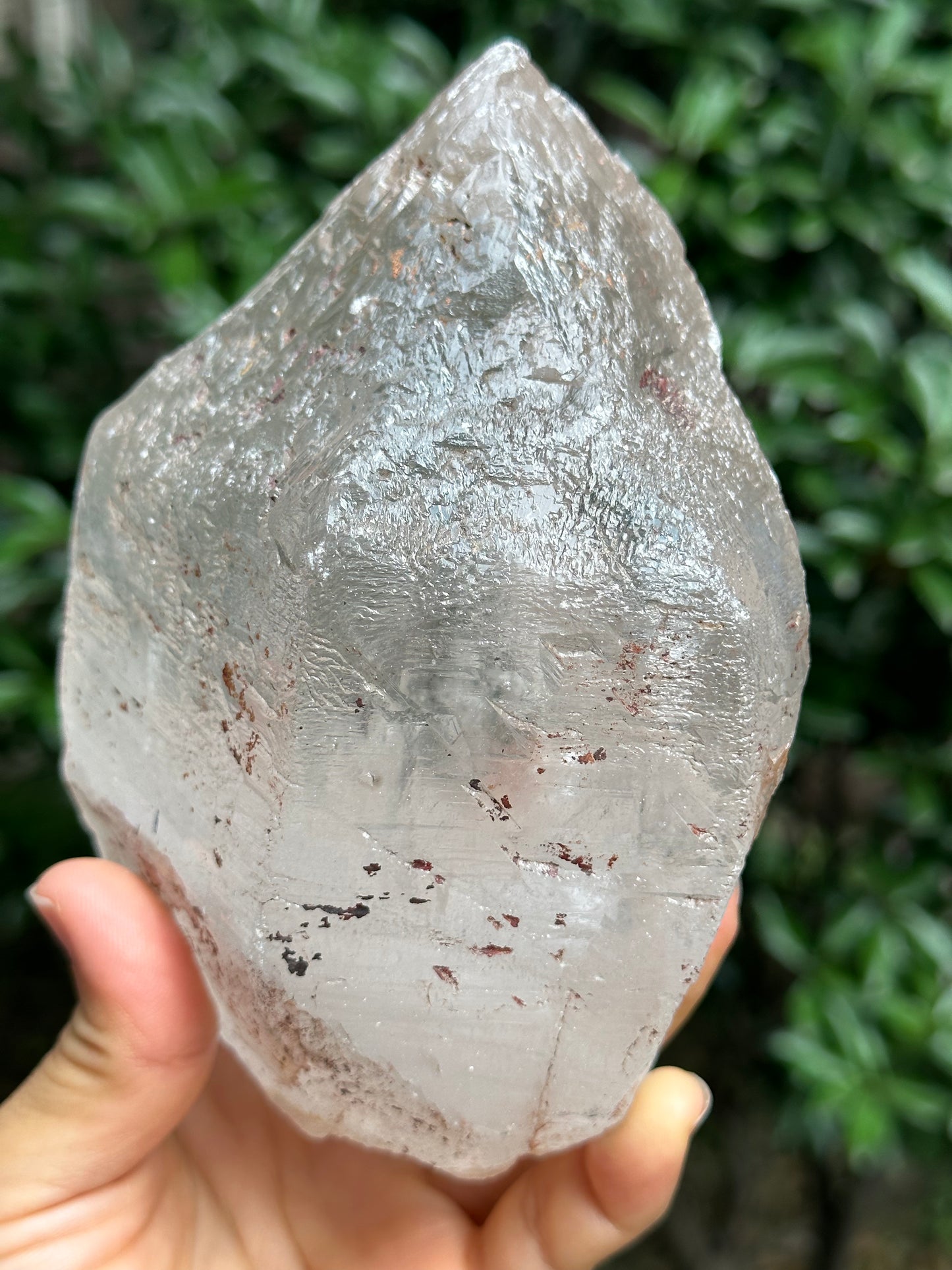 1227 g Rare Natural Nice Luster Record-keeper Himalayan Nirvana Crystal/Ice Clear Quartz/Self-healed Quartz Crystal from Tibet-139*106*59 mm 1227 g