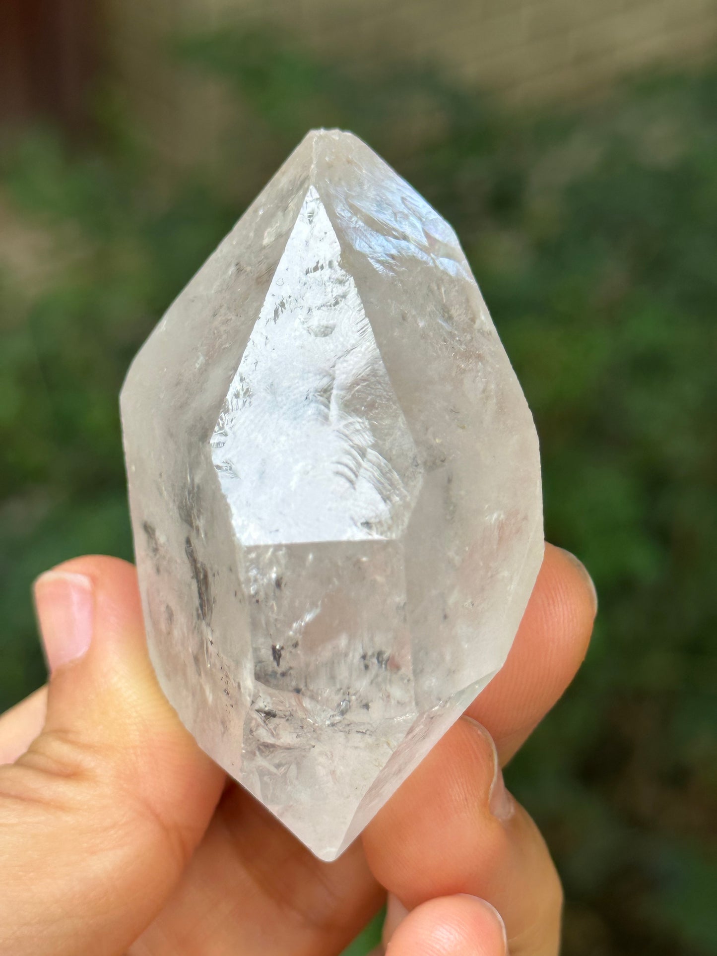 Rare Double Terminated Enhydro Quartz Crystal-Moving Liquid Water & Carbon Bubbles Including/YunGui Crystal Quartz inclusions-79 g