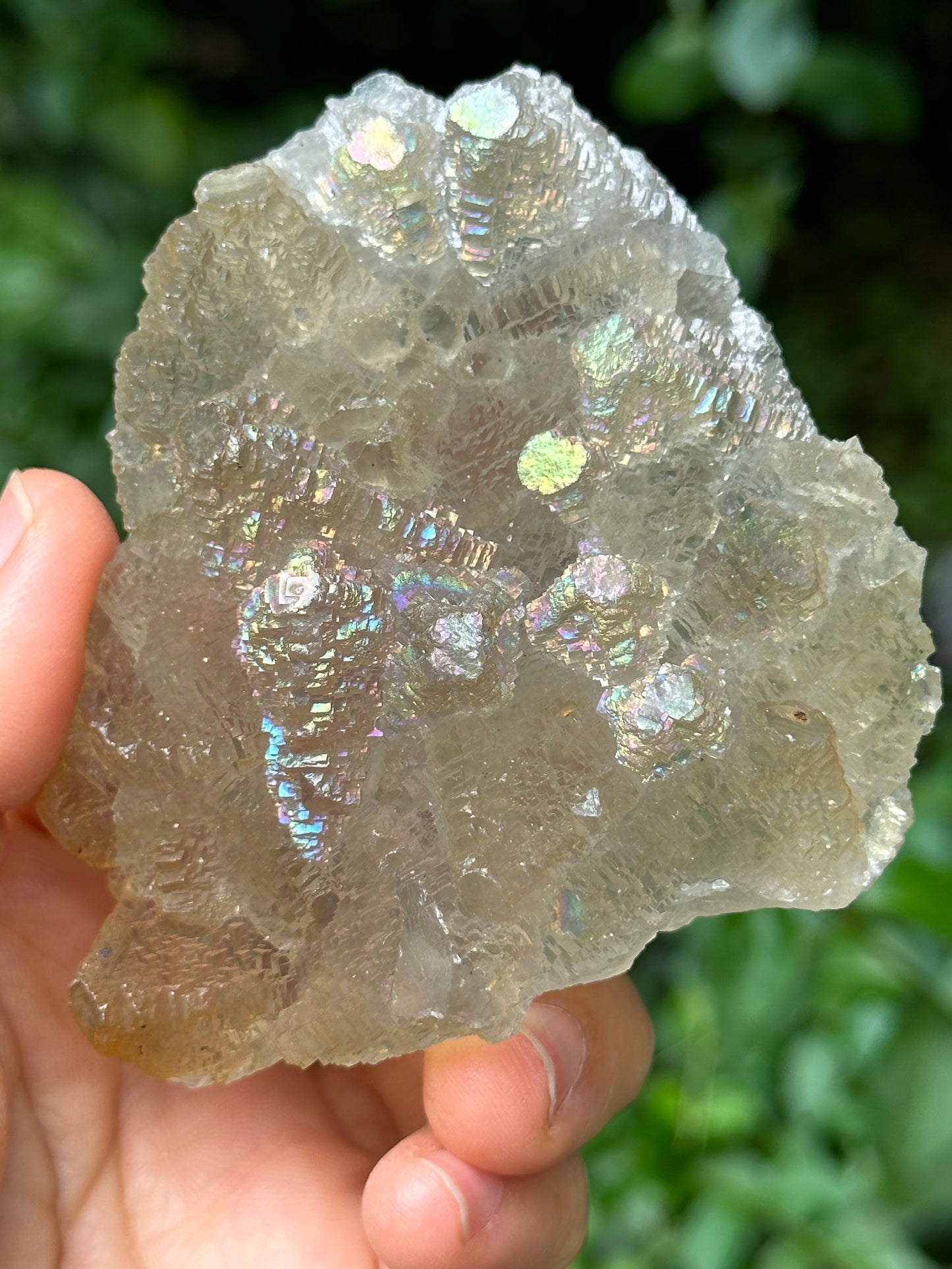 Rare Rainbow Fluorite Crystal Cluster,YGX Fluorite Specimen,Mineral Collection,Raw Pyramid Fluorite