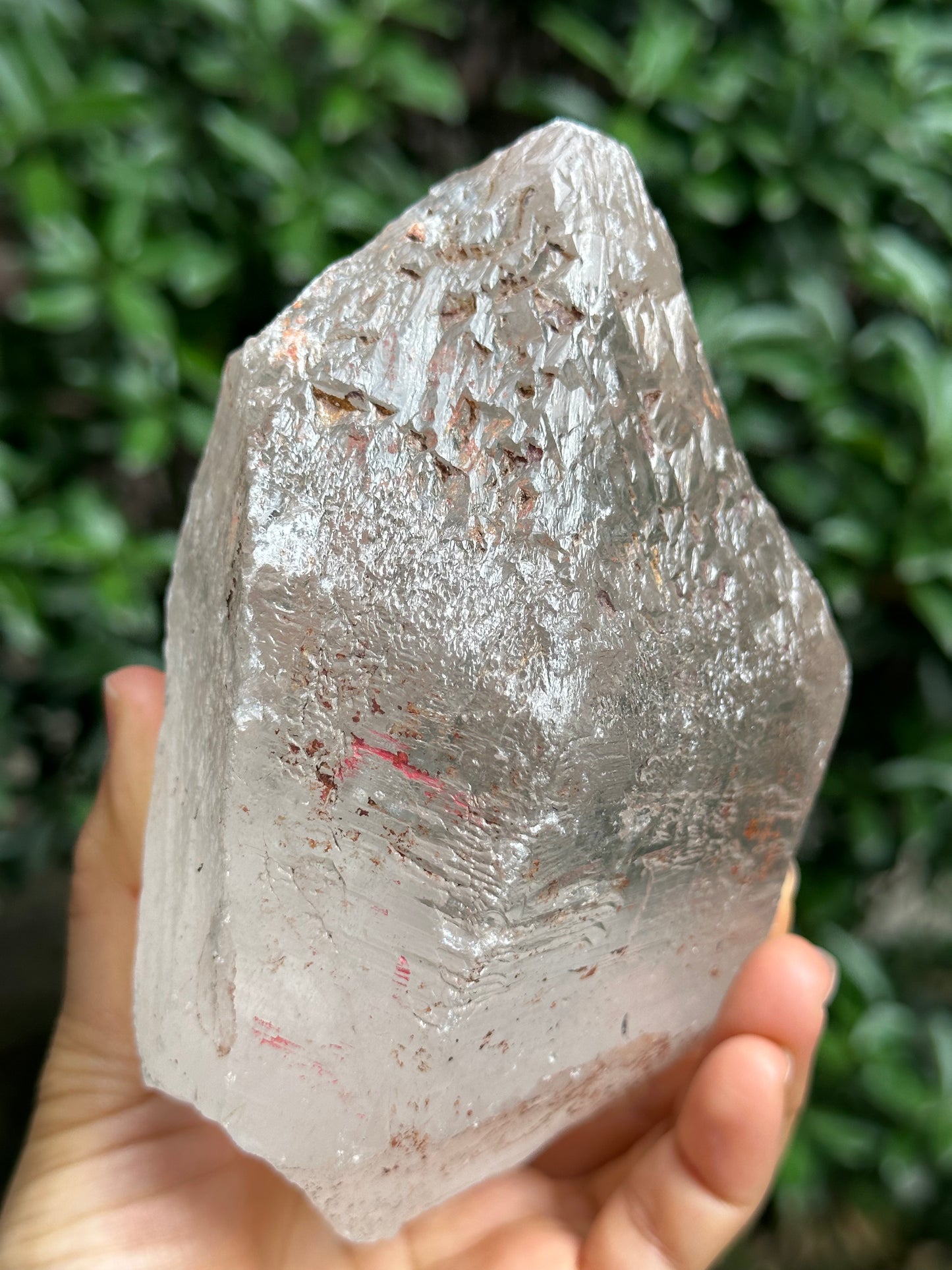 1227 g Rare Natural Nice Luster Record-keeper Himalayan Nirvana Crystal/Ice Clear Quartz/Self-healed Quartz Crystal from Tibet-139*106*59 mm 1227 g