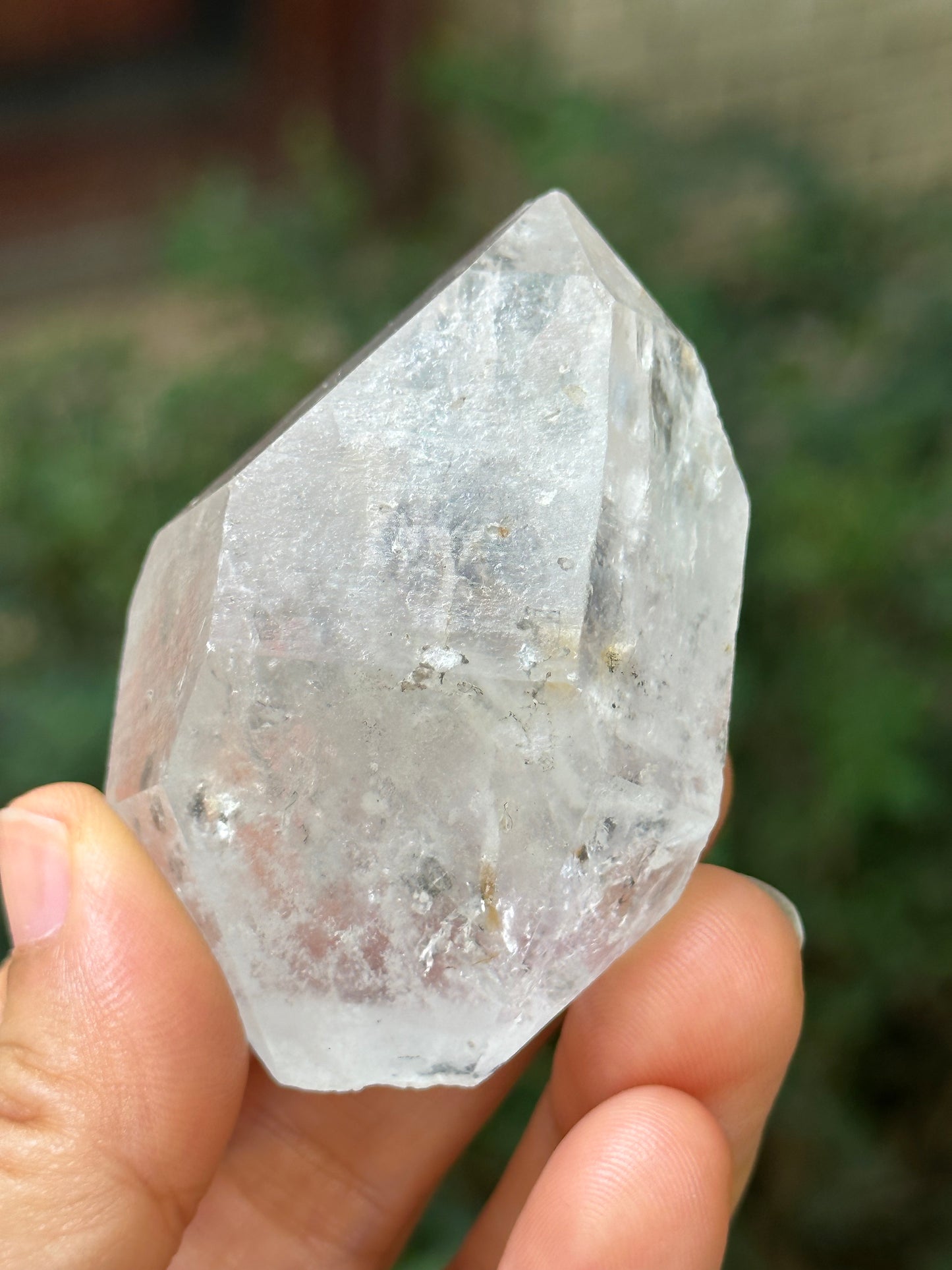 Rare Double Terminated Enhydro Quartz Crystal-Moving Liquid Water & Carbon Bubbles Including/YunGui Crystal Quartz inclusions-79 g