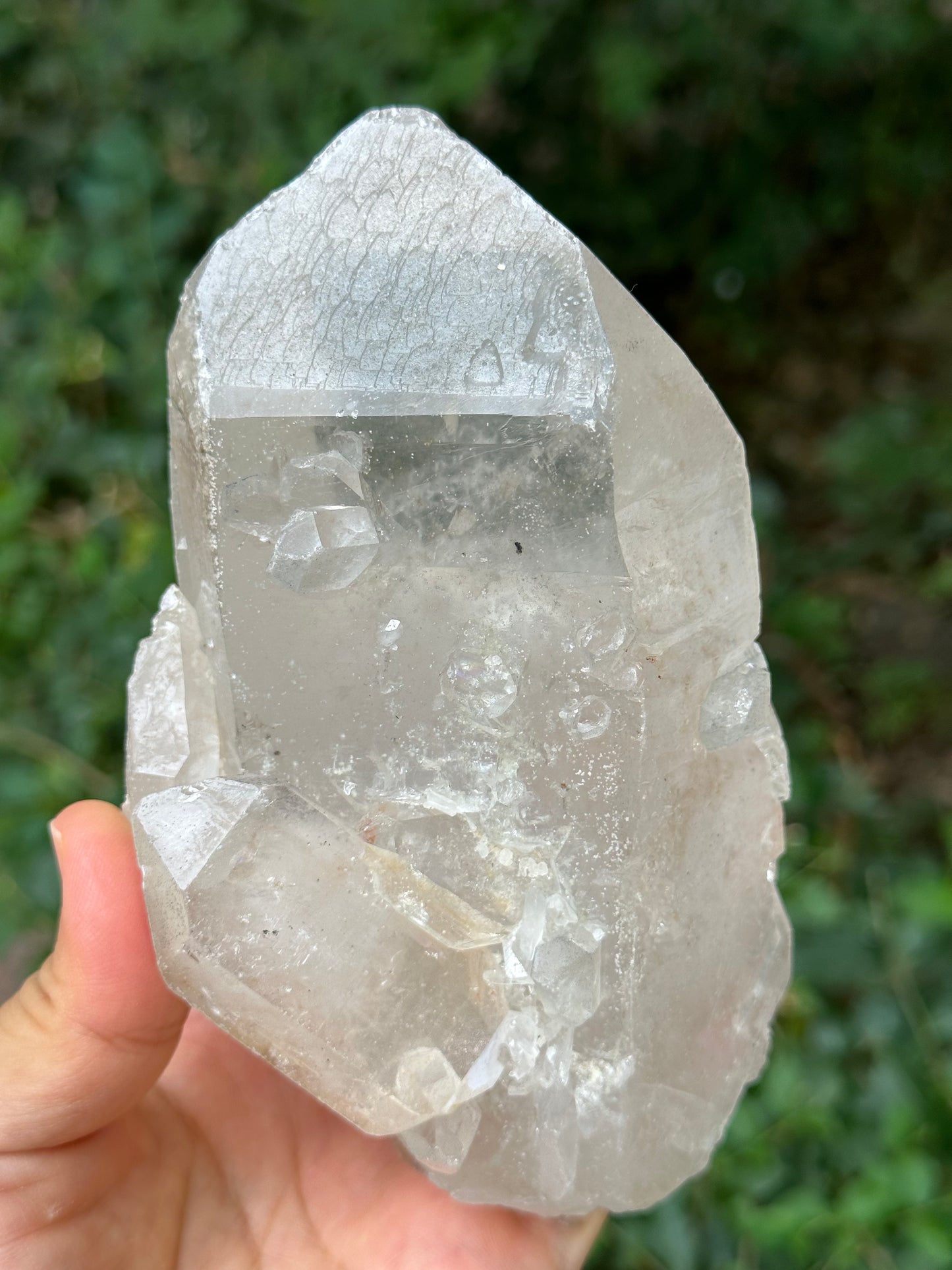 Rare Natural Himalayan Double Terminated Record-keeper Quartz Penetrator Crystal Ice Clear Crystal Quartz Point -140*80*72 mm 731 g