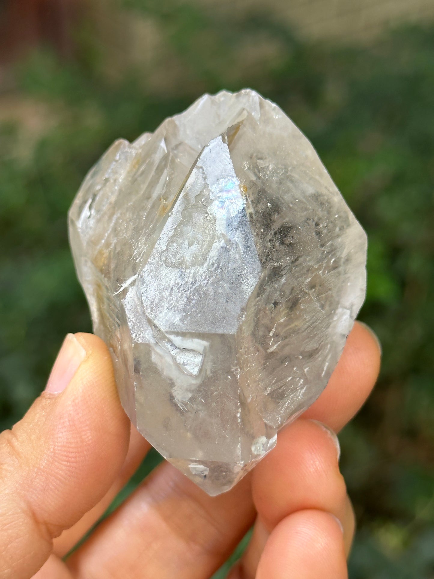 Rare Double Terminated Enhydro Quartz Crystal-Moving Liquid Water & Carbon Bubbles Including/YunGui Crystal Quartz inclusions-112 g